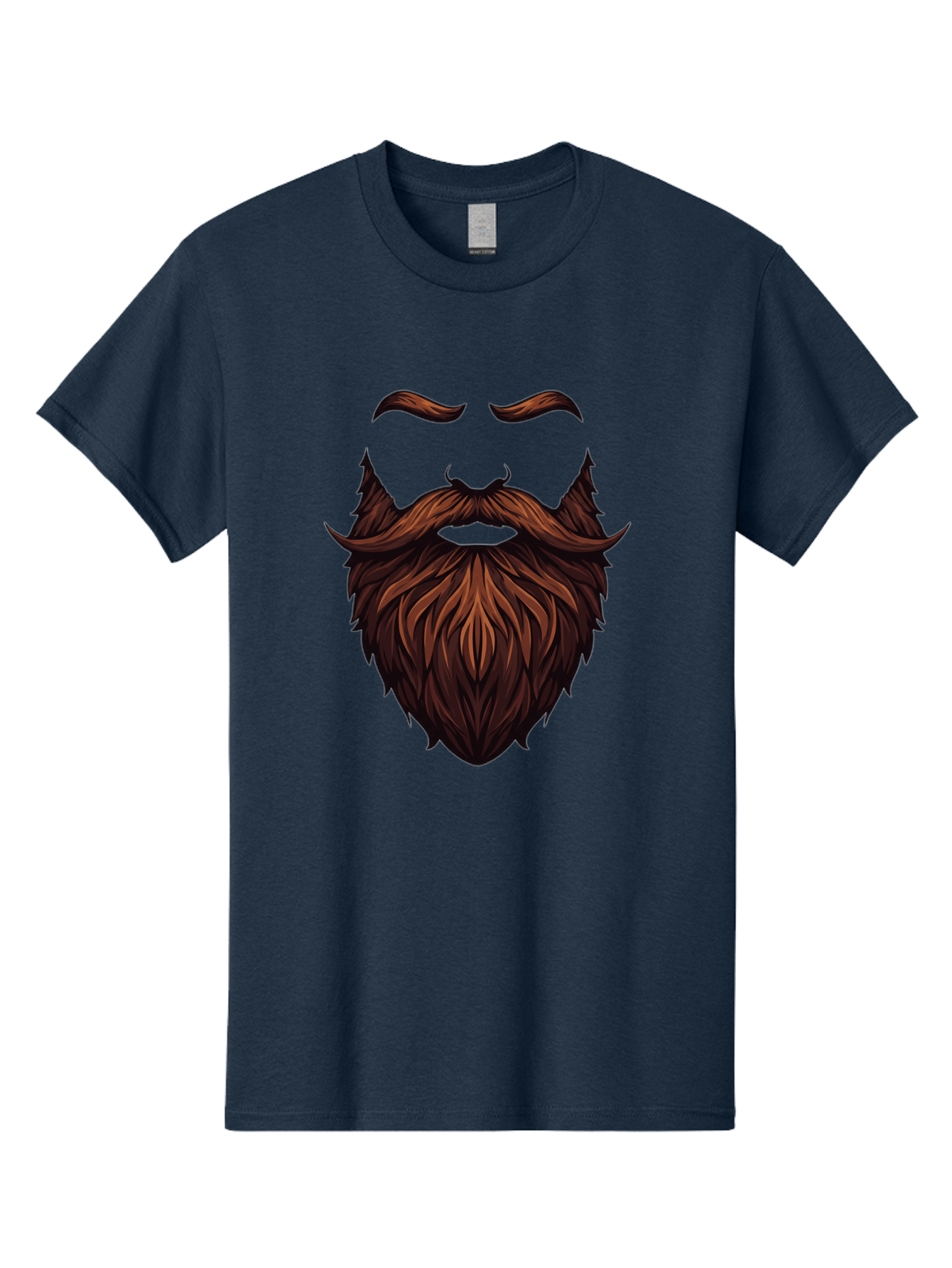 Beard-And-Mustache Men'S Graphic Tee, 100% Cotton, Comfortable Casual Summer Wear, Machine Washable, Luxurious Beard, Stylish Mustache, Hipster Grooming, Facial Hair, Brown Hair, Masculine Look, Trendy Style, Beard Care Bac620