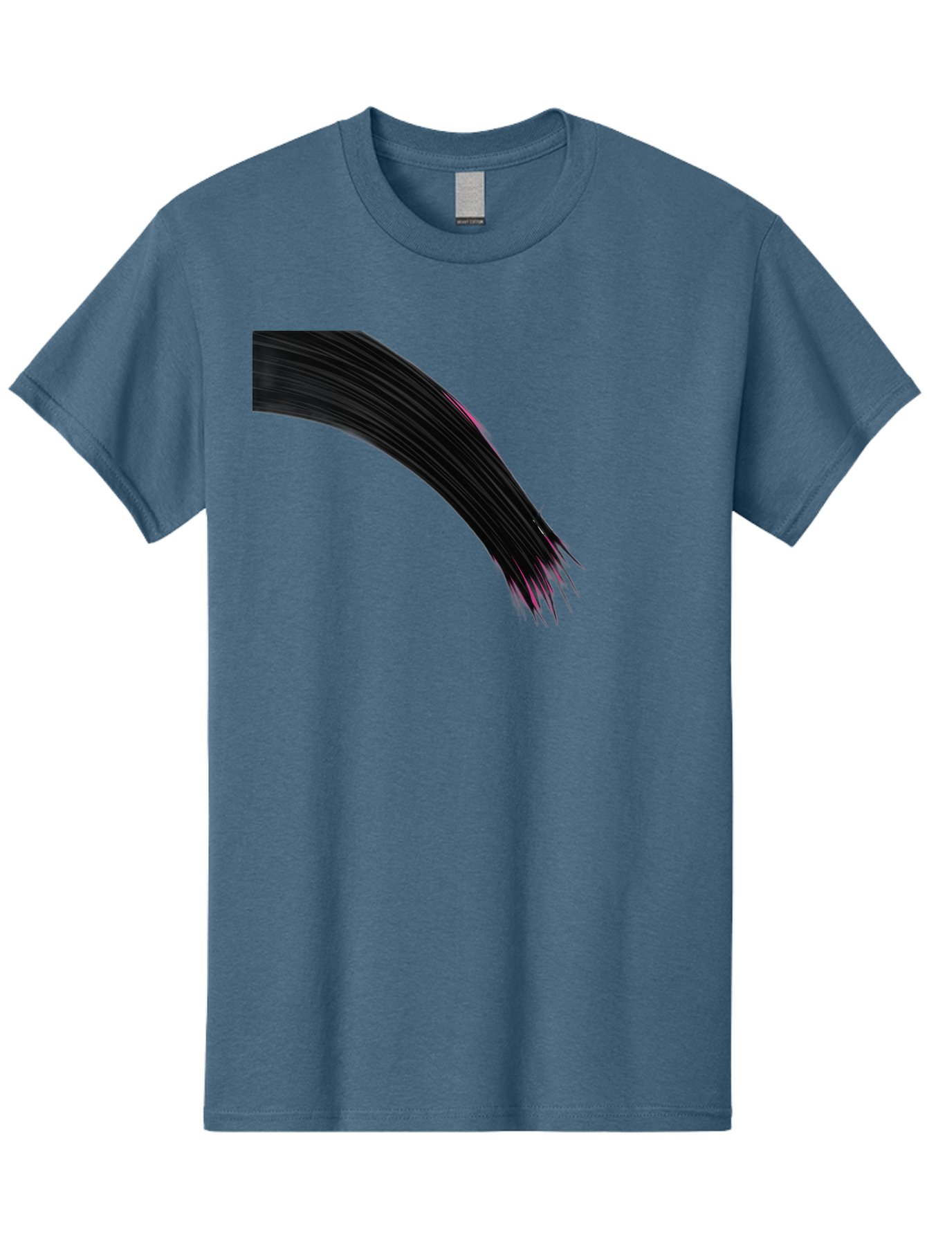 Black-Hair-Strands Men'S Graphic Tee, 100% Cotton, Comfortable Casual Summer Wear, Machine Washable, Black Hair, Hair Extensions, Fine Strands, Pink Highlights, Sleek Texture, Luscious Locks, Hair Styling Bac632