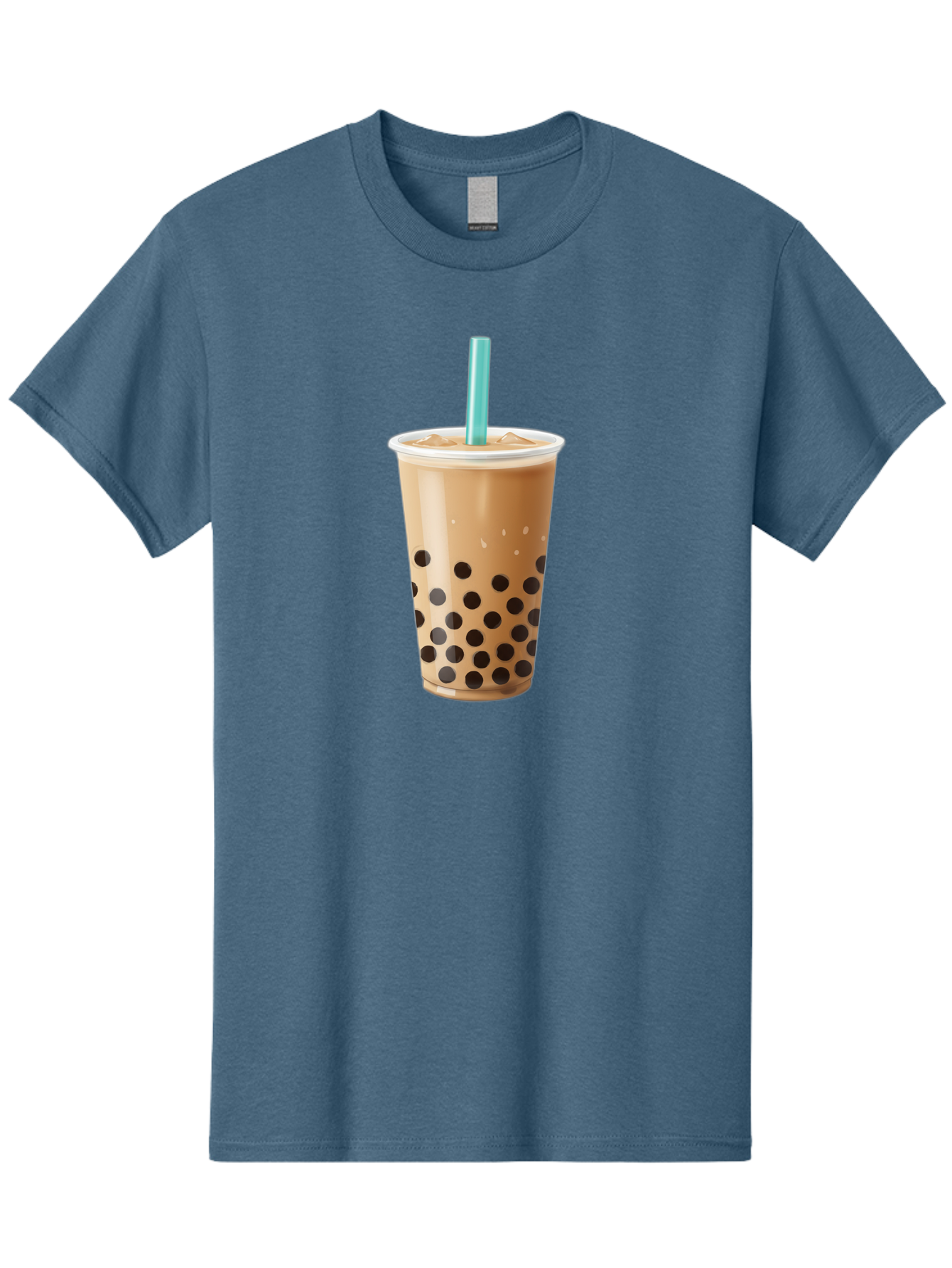 Boba-Milk-Tea Men'S Graphic Tee, 100% Cotton, Comfortable Casual Summer Wear, Machine Washable, Boba Tea, Bubble Milk Tea, Milk Tea, Tapioca Pearls, Iced Tea, Cold Brew, Refreshing Drink, Trendy Beverage, Blue Straw Bac649