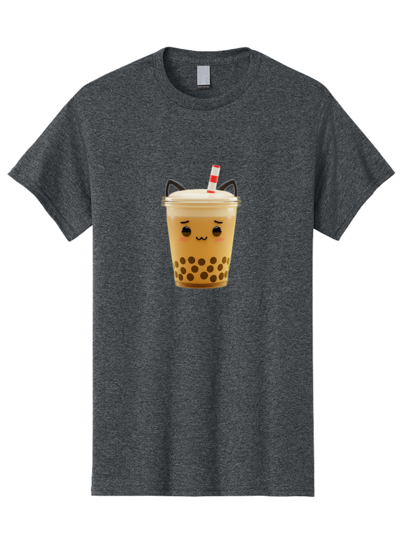 Boba-Tea-1 Men'S Graphic Tee, 100% Cotton, Comfortable Casual Summer Wear, Machine Washable, Cute Boba Tea, Kawaii Drink, Bubble Tea, Cartoon Character, Happy Face, Adorable Design, Sweet Treat, Creamy Texture, Tapioca Pearls, Fun Beverage, Bac650
