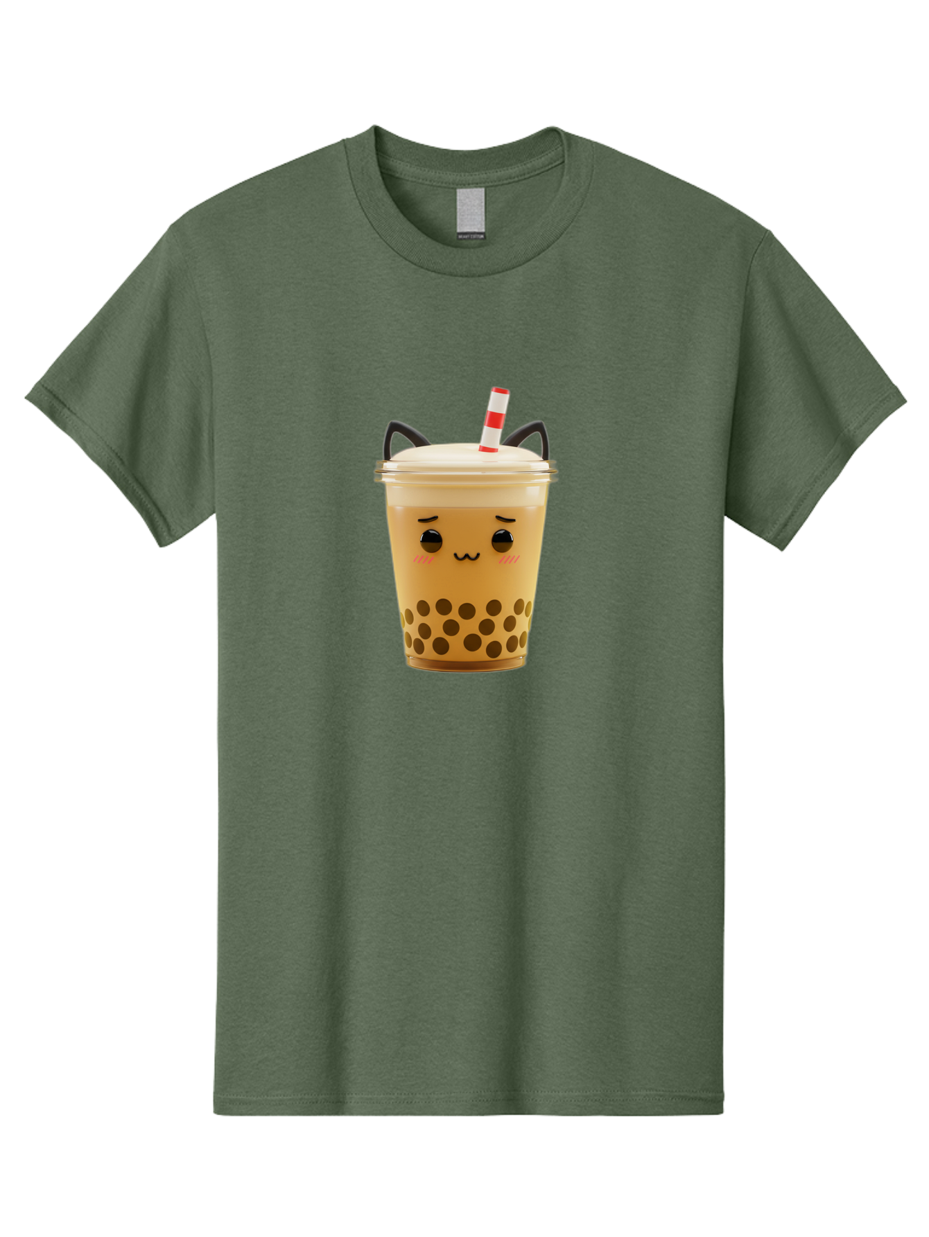 Boba-Tea-1 Men'S Graphic Tee, 100% Cotton, Comfortable Casual Summer Wear, Machine Washable, Cute Boba Tea, Kawaii Drink, Bubble Tea, Cartoon Character, Happy Face, Adorable Design, Sweet Treat, Creamy Texture, Tapioca Pearls, Fun Beverage, Bac650
