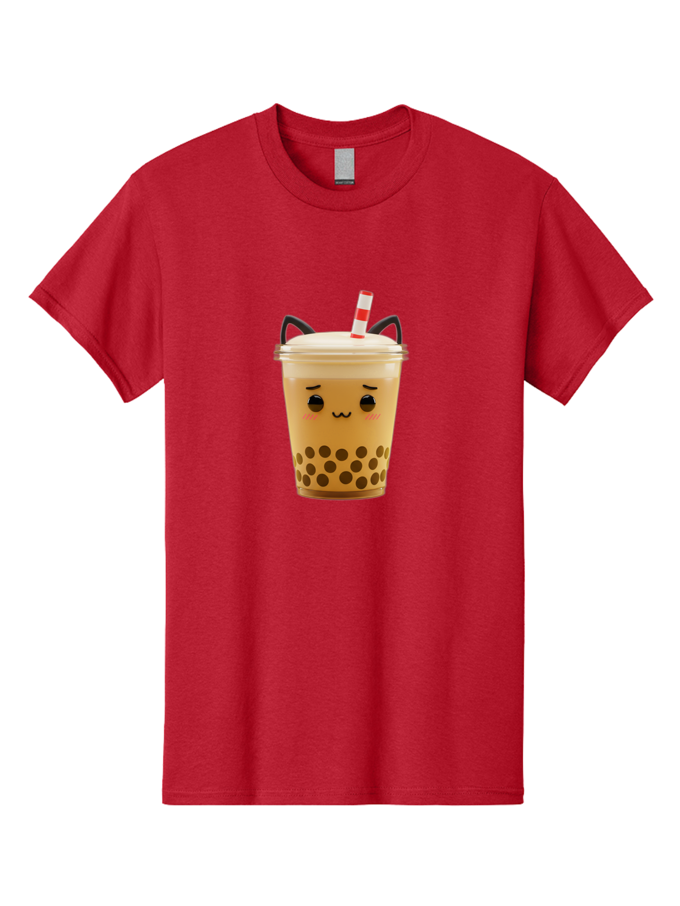 Boba-Tea-1 Men'S Graphic Tee, 100% Cotton, Comfortable Casual Summer Wear, Machine Washable, Cute Boba Tea, Kawaii Drink, Bubble Tea, Cartoon Character, Happy Face, Adorable Design, Sweet Treat, Creamy Texture, Tapioca Pearls, Fun Beverage, Bac650