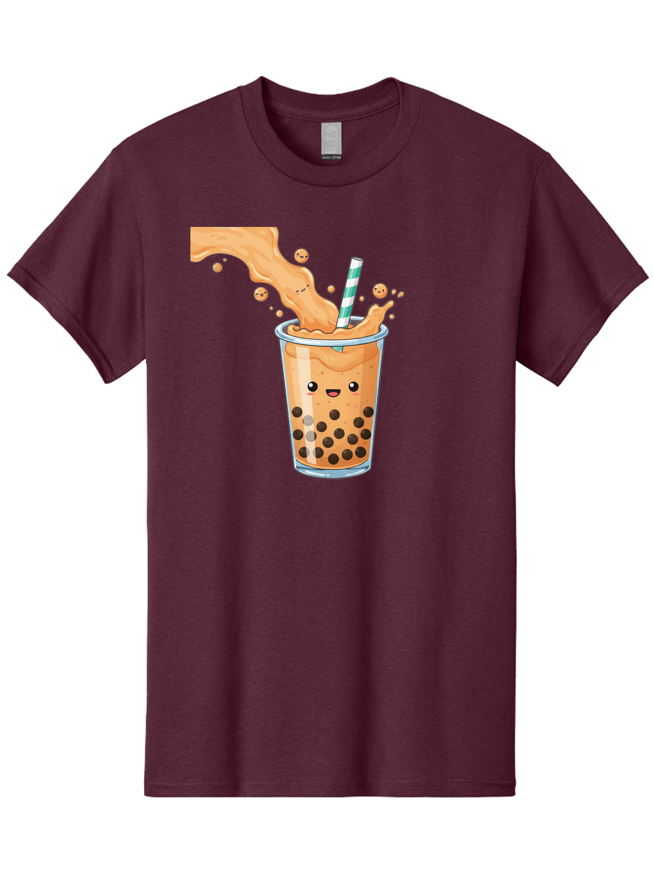 Boba-Tea-11 Men'S Graphic Tee, 100% Cotton, Comfortable Casual Summer Wear, Machine Washable, Boba Tea, Milk Tea, Bubble Tea, Tapioca Pearls, Cartoon Illustration, Refreshing Drink, Tea Time, Kawaii Culture, Fun Beverage Bac652