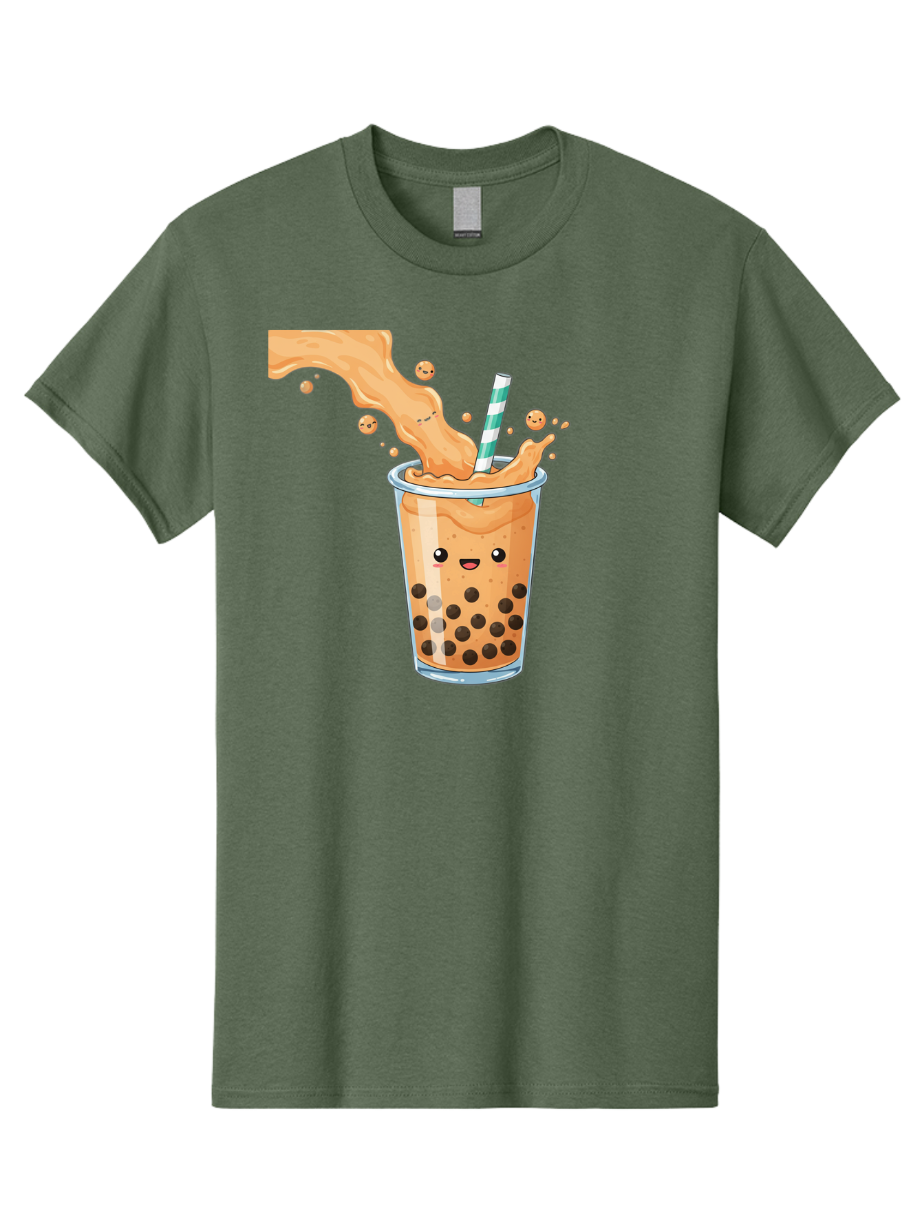 Boba-Tea-11 Men'S Graphic Tee, 100% Cotton, Comfortable Casual Summer Wear, Machine Washable, Boba Tea, Milk Tea, Bubble Tea, Tapioca Pearls, Cartoon Illustration, Refreshing Drink, Tea Time, Kawaii Culture, Fun Beverage Bac652