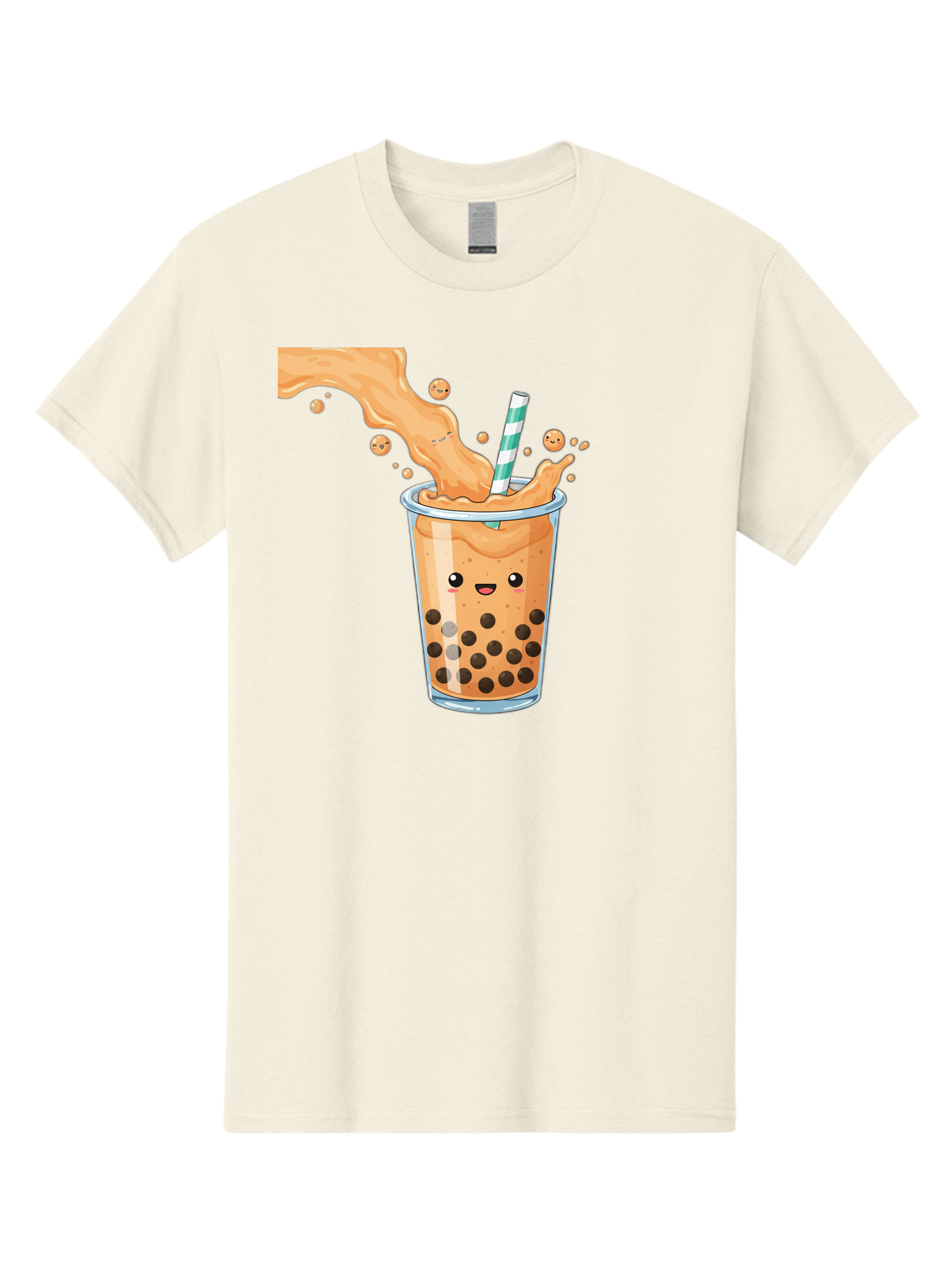Boba-Tea-11 Men'S Graphic Tee, 100% Cotton, Comfortable Casual Summer Wear, Machine Washable, Boba Tea, Milk Tea, Bubble Tea, Tapioca Pearls, Cartoon Illustration, Refreshing Drink, Tea Time, Kawaii Culture, Fun Beverage Bac652