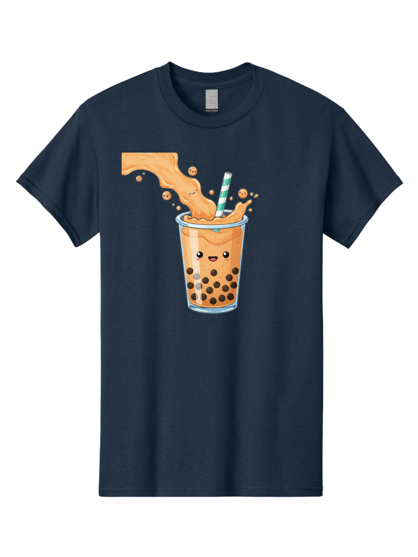 Boba-Tea-11 Men'S Graphic Tee, 100% Cotton, Comfortable Casual Summer Wear, Machine Washable, Boba Tea, Milk Tea, Bubble Tea, Tapioca Pearls, Cartoon Illustration, Refreshing Drink, Tea Time, Kawaii Culture, Fun Beverage Bac652