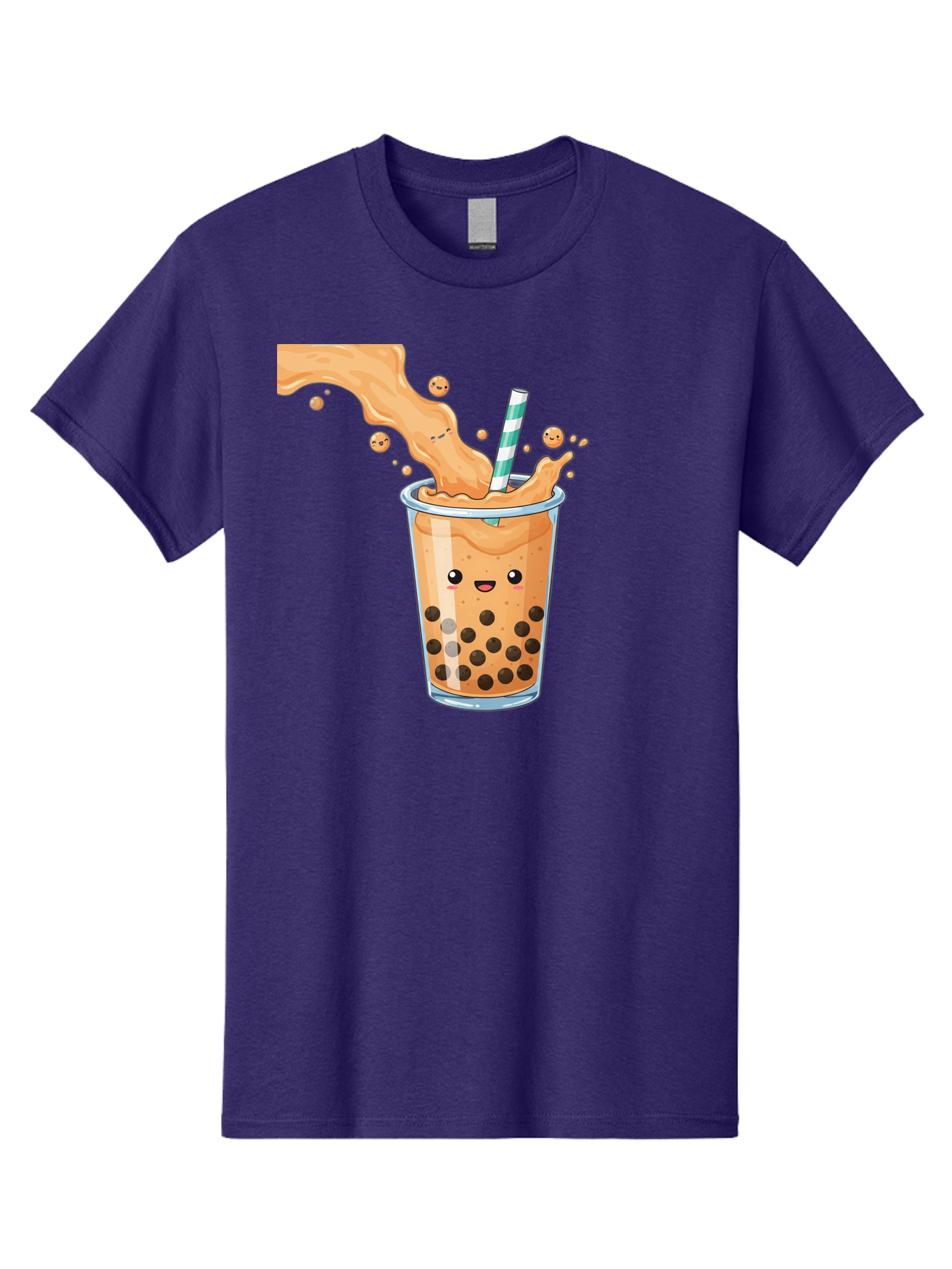Boba-Tea-11 Men'S Graphic Tee, 100% Cotton, Comfortable Casual Summer Wear, Machine Washable, Boba Tea, Milk Tea, Bubble Tea, Tapioca Pearls, Cartoon Illustration, Refreshing Drink, Tea Time, Kawaii Culture, Fun Beverage Bac652