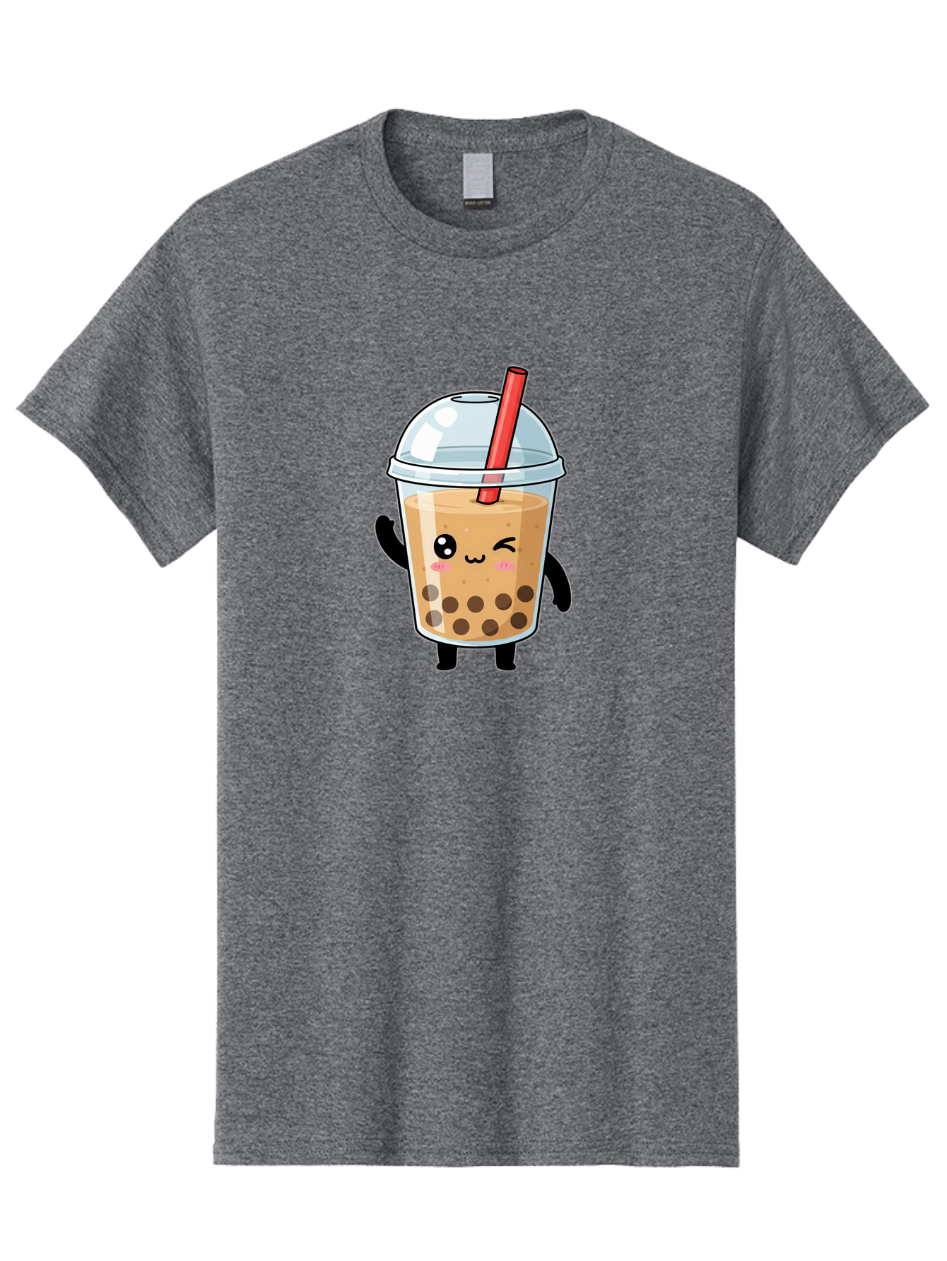 Boba-Tea-14 Men'S Graphic Tee, 100% Cotton, Comfortable Casual Summer Wear, Machine Washable, Cute Boba Tea, Kawaii Boba, Iced Tea, Bubble Tea, Boba Drink, Milk Tea, Cartoon Character, Adorable Beverage, Fun Drink Bac655