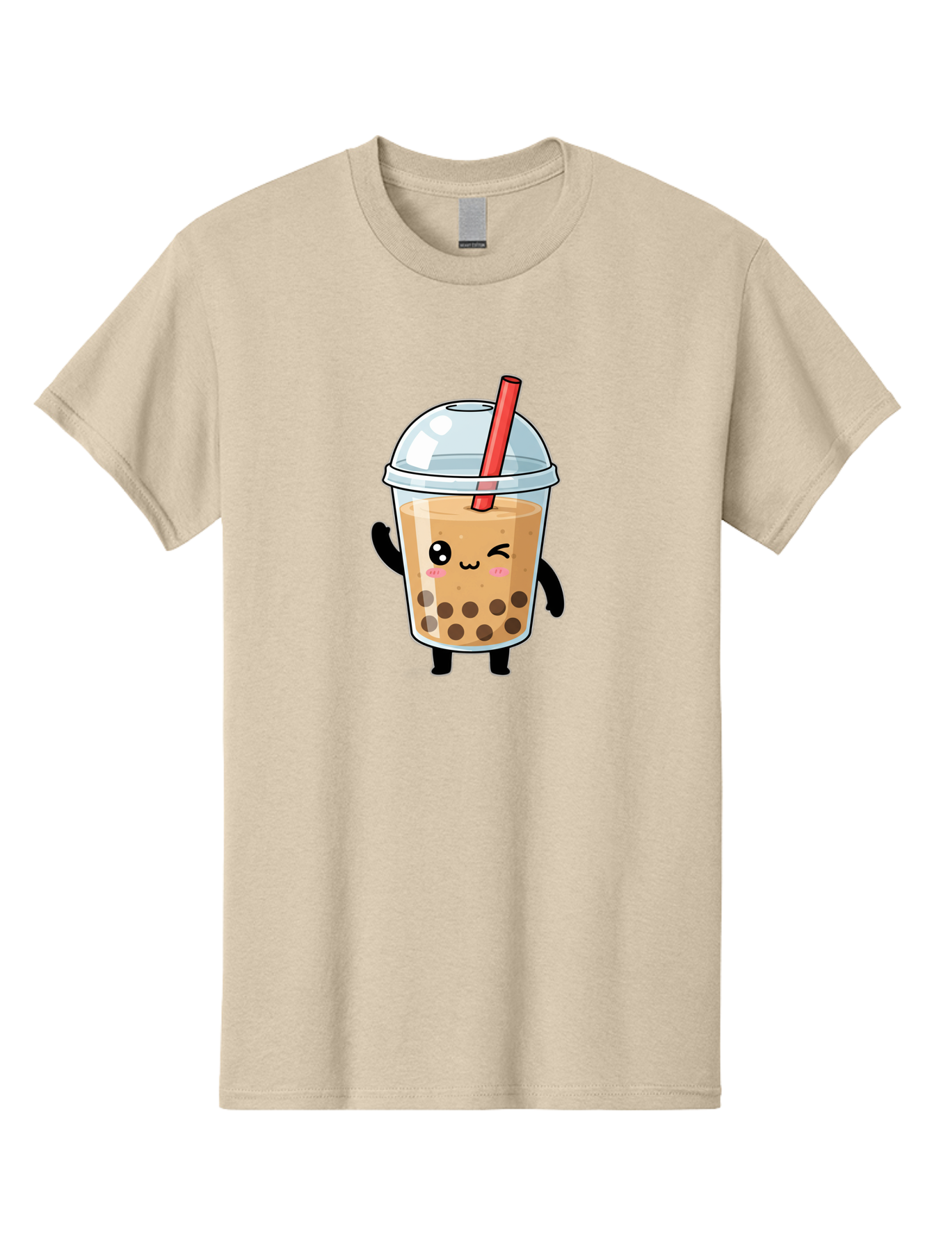 Boba-Tea-14 Men'S Graphic Tee, 100% Cotton, Comfortable Casual Summer Wear, Machine Washable, Cute Boba Tea, Kawaii Boba, Iced Tea, Bubble Tea, Boba Drink, Milk Tea, Cartoon Character, Adorable Beverage, Fun Drink Bac655