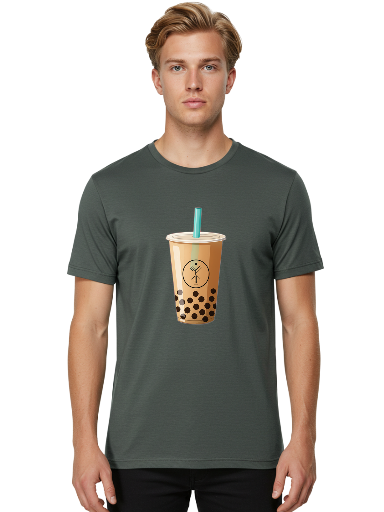 Boba-Tea-5 Men'S Graphic Tee, 100% Cotton, Comfortable Casual Summer Wear, Machine Washable, Milk Tea, Boba Drink, Bubble Tea, Tea With Tapioca Pearls, Cold Beverage, Refreshing Drink, Asian-Inspired, Trendy Drink, Iced Tea, Creamy Texture, Bac663