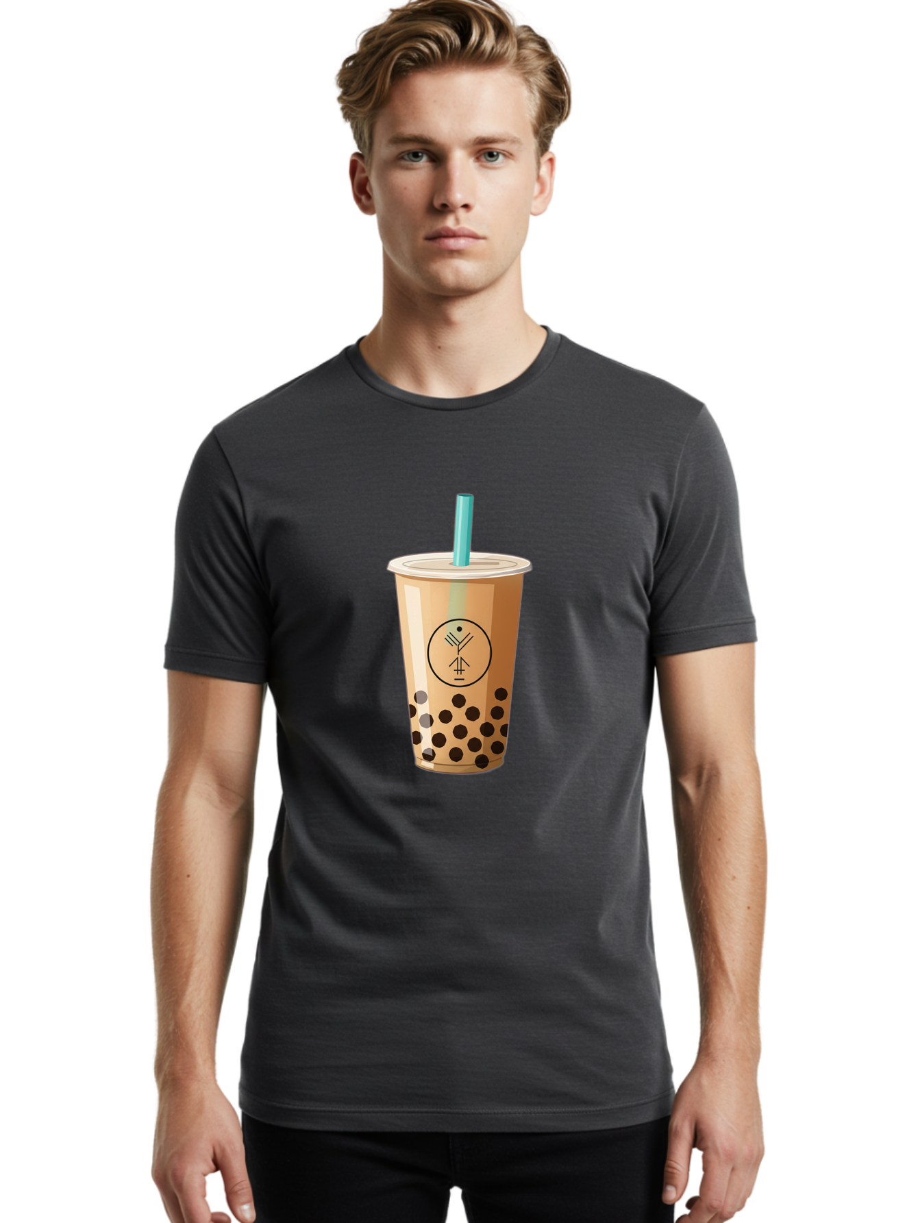 Boba-Tea-5 Men'S Graphic Tee, 100% Cotton, Comfortable Casual Summer Wear, Machine Washable, Milk Tea, Boba Drink, Bubble Tea, Tea With Tapioca Pearls, Cold Beverage, Refreshing Drink, Asian-Inspired, Trendy Drink, Iced Tea, Creamy Texture, Bac663