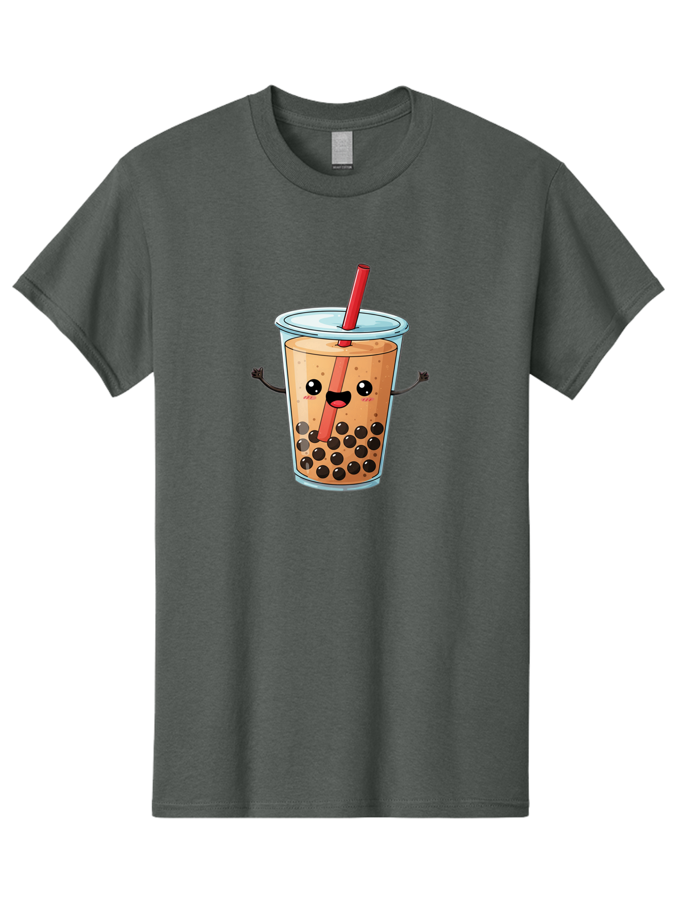 Boba-Tea-Cartoon Men'S Graphic Tee, 100% Cotton, Comfortable Casual Summer Wear, Machine Washable, Cartoon Bubble Tea, Boba Drink, Milk Tea With Straw, Cute Beverage, Fun Character, Kawaii Culture, Asian Drink, Trendy Refreshment, Bac668