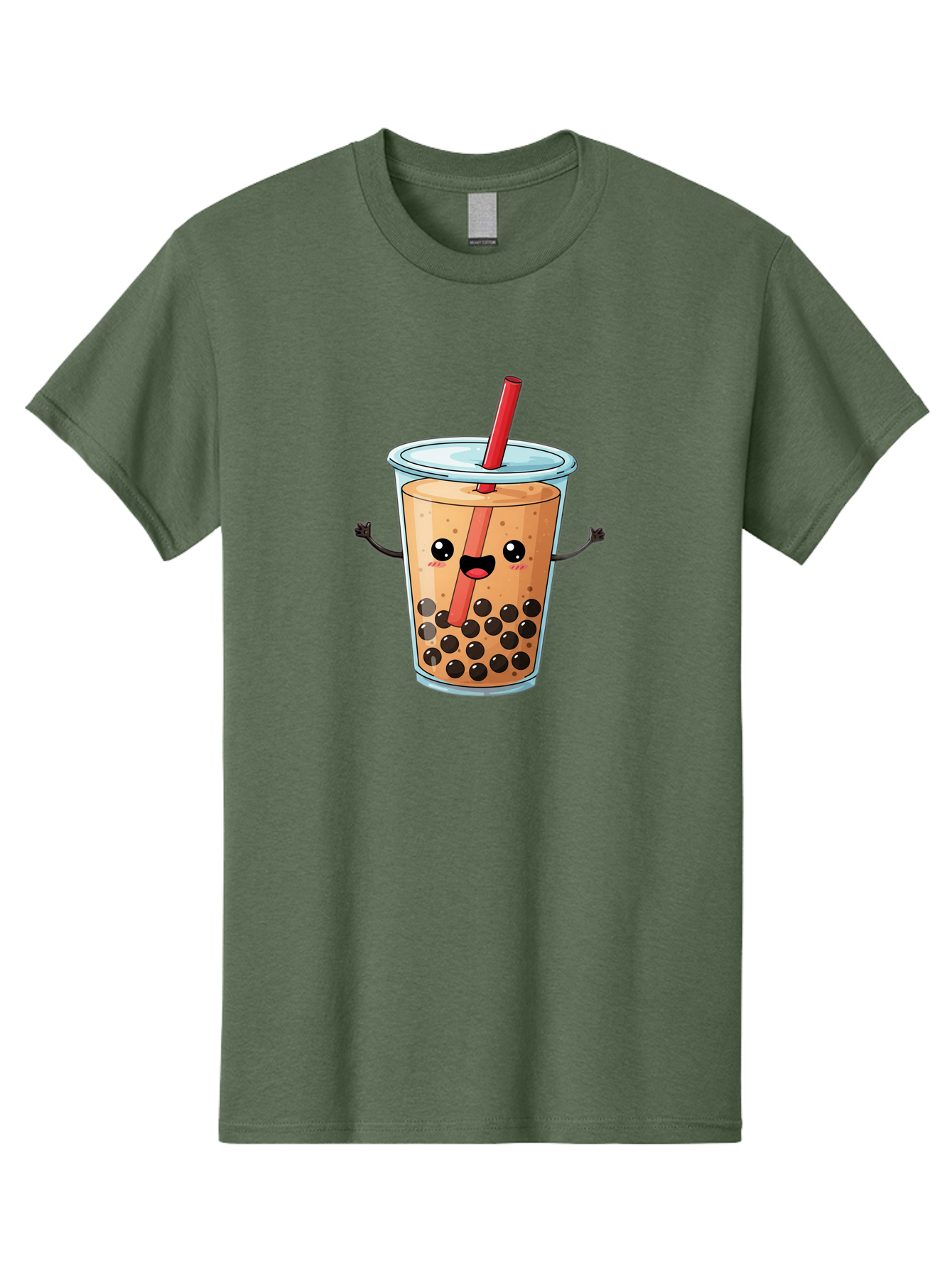 Boba-Tea-Cartoon Men'S Graphic Tee, 100% Cotton, Comfortable Casual Summer Wear, Machine Washable, Cartoon Bubble Tea, Boba Drink, Milk Tea With Straw, Cute Beverage, Fun Character, Kawaii Culture, Asian Drink, Trendy Refreshment, Bac668