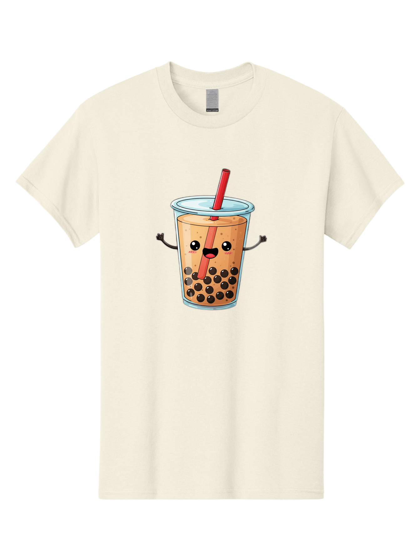 Boba-Tea-Cartoon Men'S Graphic Tee, 100% Cotton, Comfortable Casual Summer Wear, Machine Washable, Cartoon Bubble Tea, Boba Drink, Milk Tea With Straw, Cute Beverage, Fun Character, Kawaii Culture, Asian Drink, Trendy Refreshment, Bac668