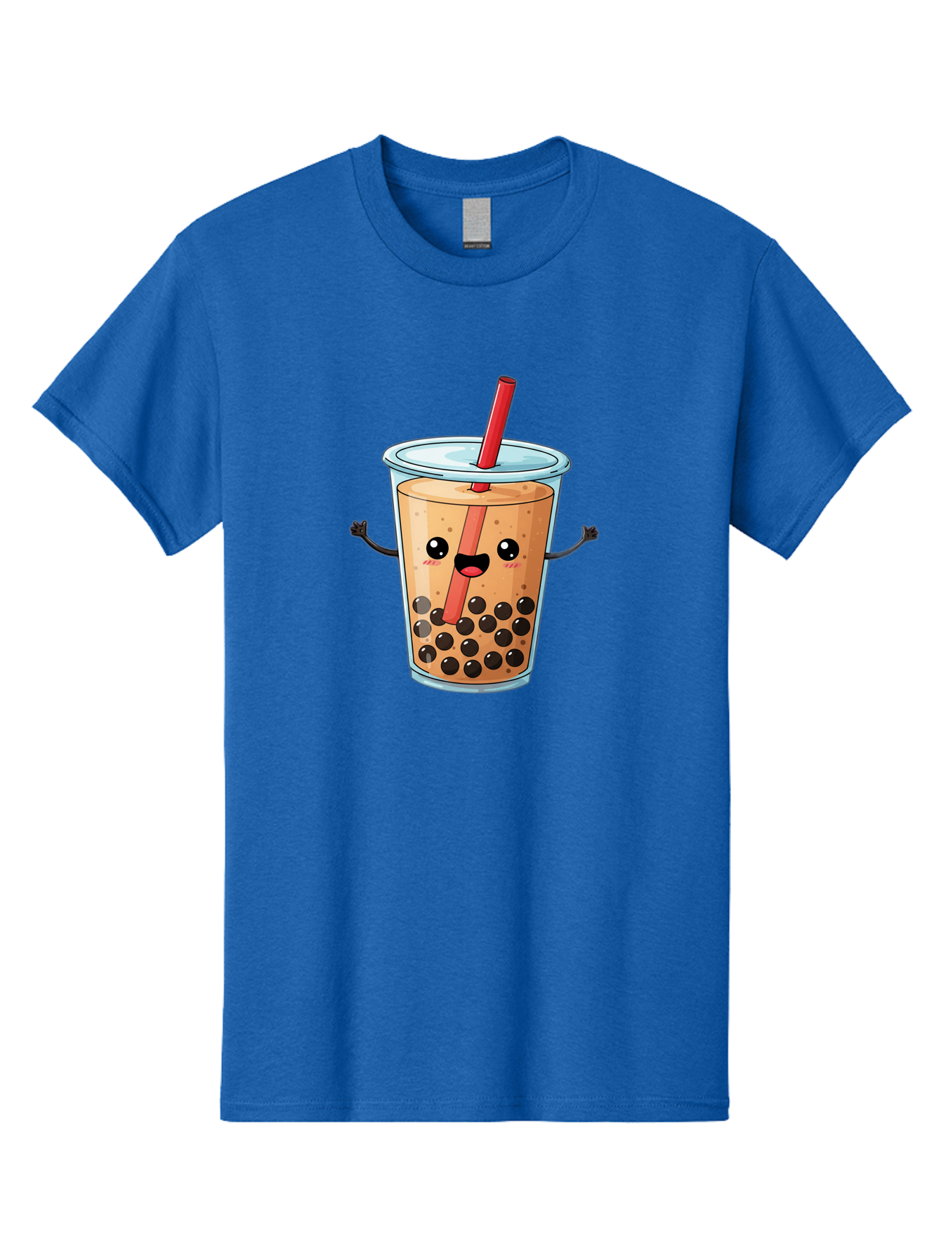 Boba-Tea-Cartoon Men'S Graphic Tee, 100% Cotton, Comfortable Casual Summer Wear, Machine Washable, Cartoon Bubble Tea, Boba Drink, Milk Tea With Straw, Cute Beverage, Fun Character, Kawaii Culture, Asian Drink, Trendy Refreshment, Bac668