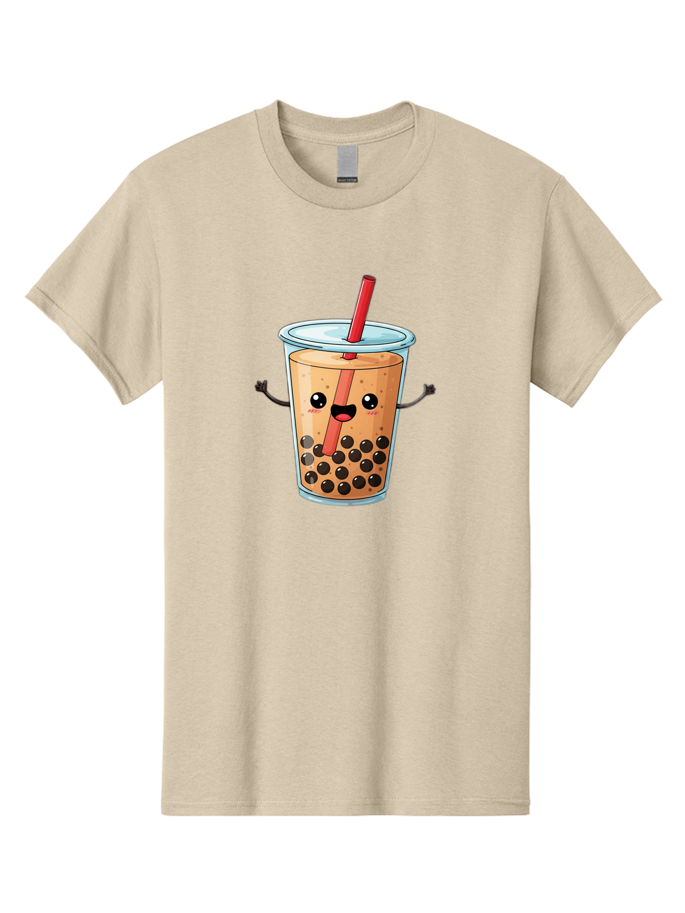 Boba-Tea-Cartoon Men'S Graphic Tee, 100% Cotton, Comfortable Casual Summer Wear, Machine Washable, Cartoon Bubble Tea, Boba Drink, Milk Tea With Straw, Cute Beverage, Fun Character, Kawaii Culture, Asian Drink, Trendy Refreshment, Bac668