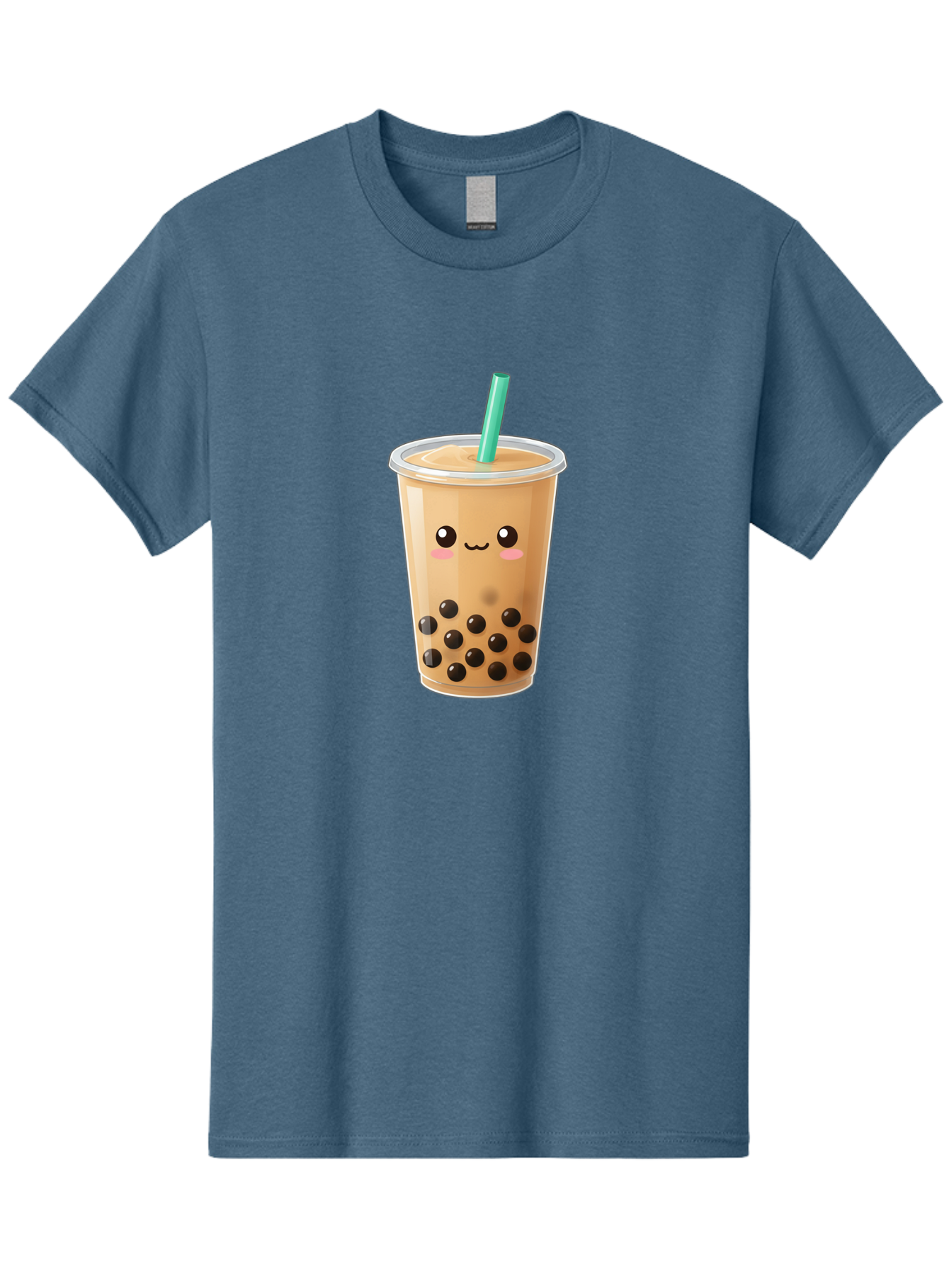 Boba-Tea Men'S Graphic Tee, 100% Cotton, Comfortable Casual Summer Wear, Machine Washable, Milk Tea, Boba Drink, Bubble Tea, Cartoon Character, Cute Illustration, Tea With Tapioca Pearls, Adorable Face, Smiling Beverage, Tea Culture, Bac673