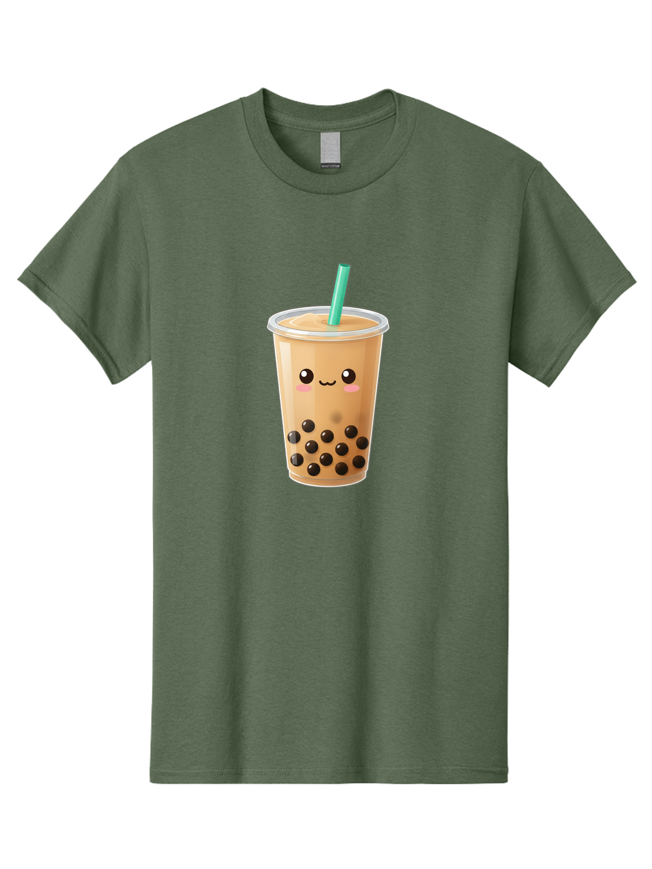 Boba-Tea Men'S Graphic Tee, 100% Cotton, Comfortable Casual Summer Wear, Machine Washable, Milk Tea, Boba Drink, Bubble Tea, Cartoon Character, Cute Illustration, Tea With Tapioca Pearls, Adorable Face, Smiling Beverage, Tea Culture, Bac673