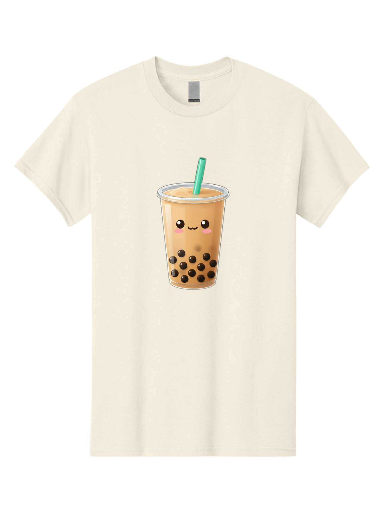 Boba-Tea Men'S Graphic Tee, 100% Cotton, Comfortable Casual Summer Wear, Machine Washable, Milk Tea, Boba Drink, Bubble Tea, Cartoon Character, Cute Illustration, Tea With Tapioca Pearls, Adorable Face, Smiling Beverage, Tea Culture, Bac673