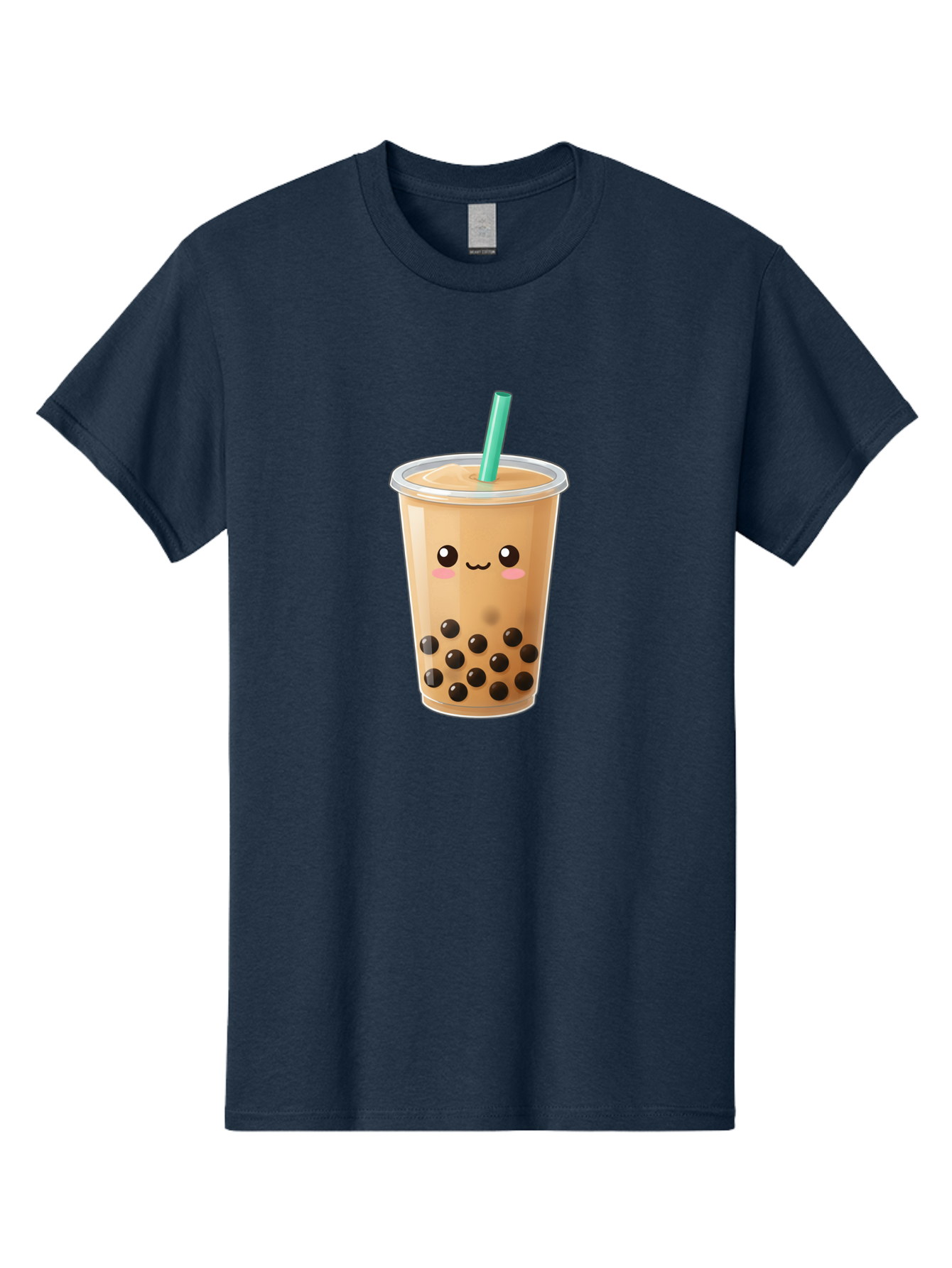 Boba-Tea Men'S Graphic Tee, 100% Cotton, Comfortable Casual Summer Wear, Machine Washable, Milk Tea, Boba Drink, Bubble Tea, Cartoon Character, Cute Illustration, Tea With Tapioca Pearls, Adorable Face, Smiling Beverage, Tea Culture, Bac673