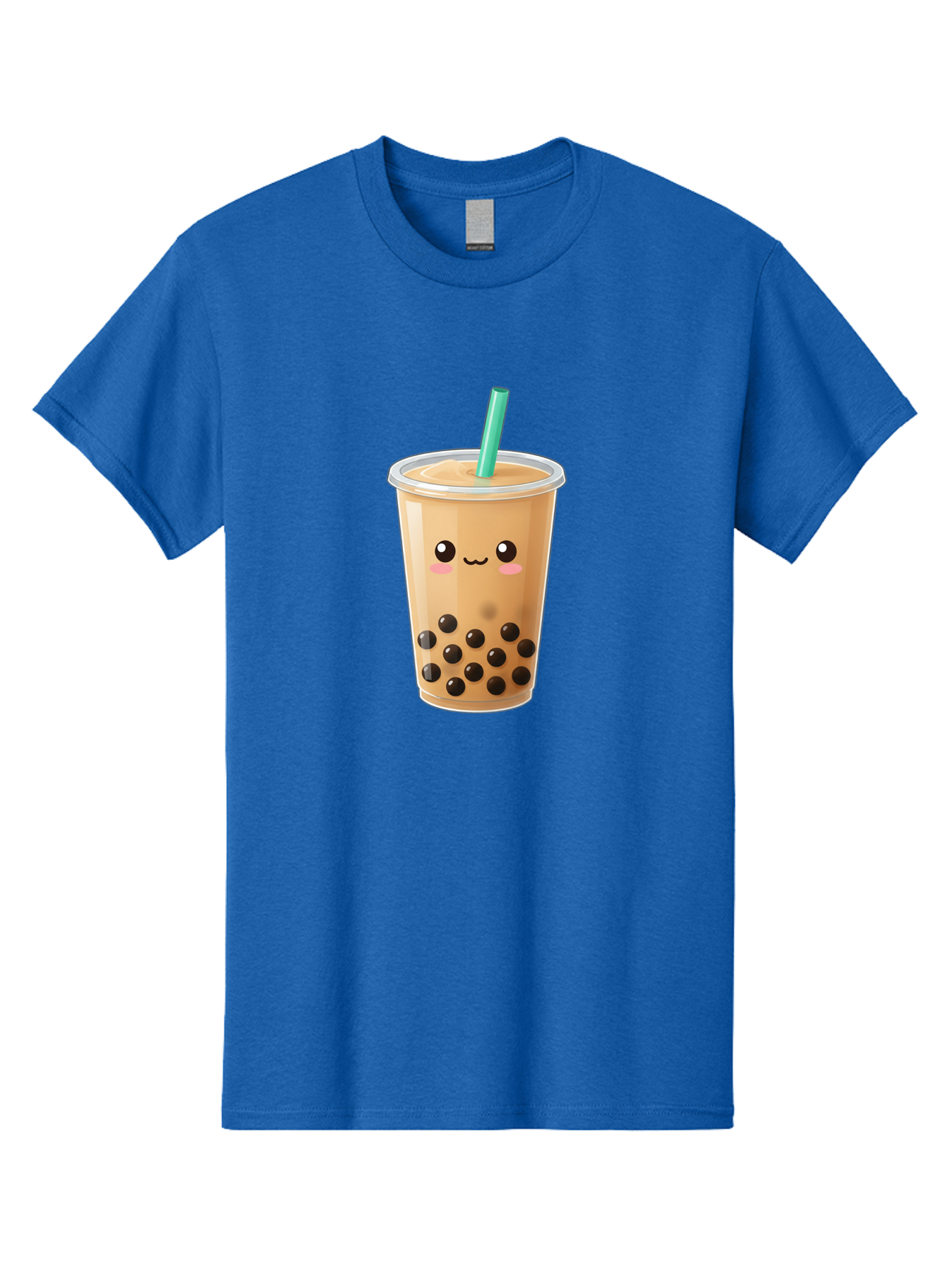 Boba-Tea Men'S Graphic Tee, 100% Cotton, Comfortable Casual Summer Wear, Machine Washable, Milk Tea, Boba Drink, Bubble Tea, Cartoon Character, Cute Illustration, Tea With Tapioca Pearls, Adorable Face, Smiling Beverage, Tea Culture, Bac673