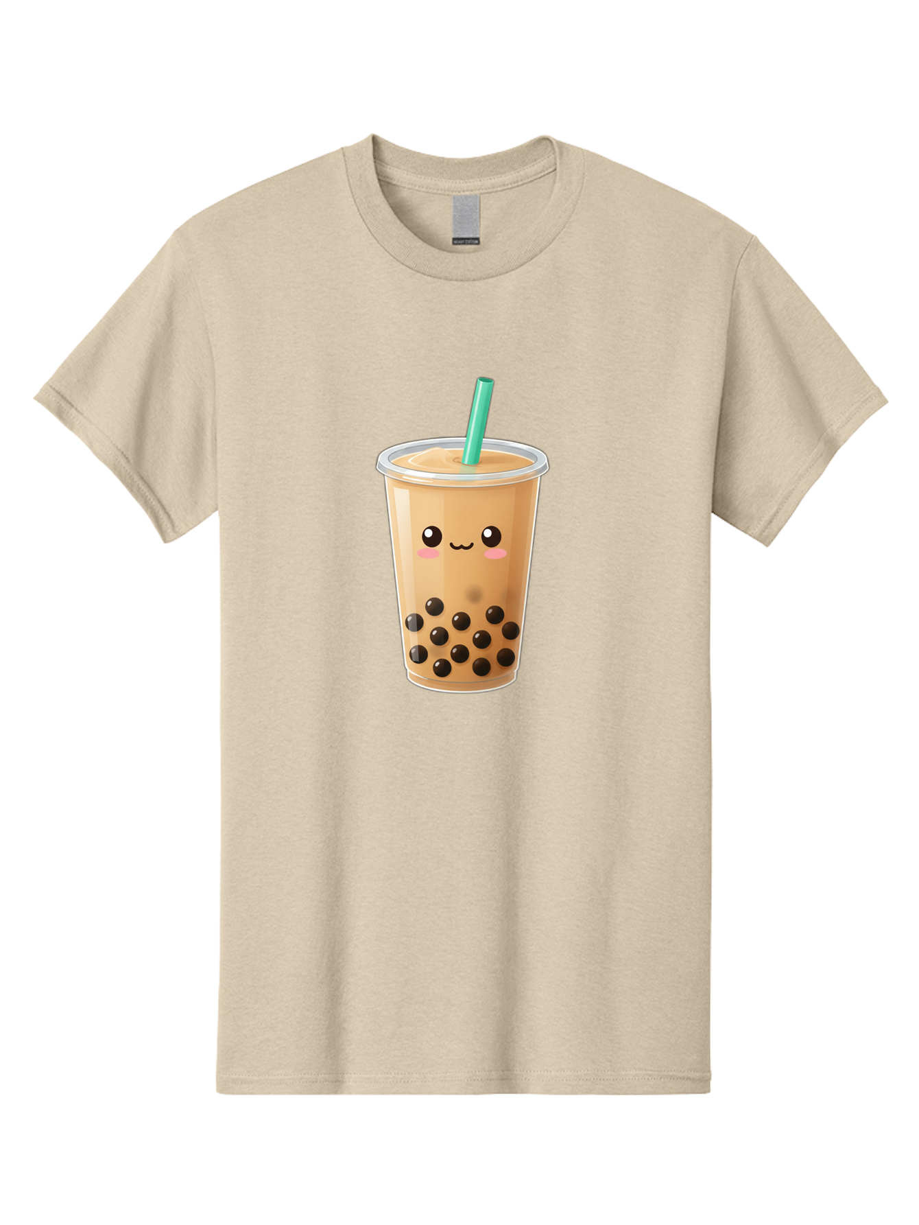 Boba-Tea Men'S Graphic Tee, 100% Cotton, Comfortable Casual Summer Wear, Machine Washable, Milk Tea, Boba Drink, Bubble Tea, Cartoon Character, Cute Illustration, Tea With Tapioca Pearls, Adorable Face, Smiling Beverage, Tea Culture, Bac673