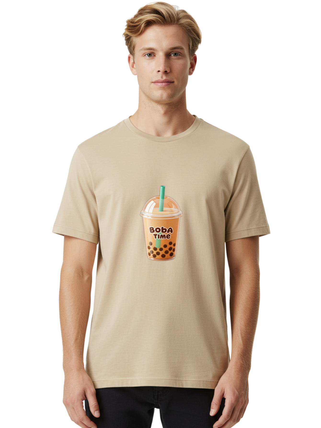 Boba-Time Men'S Graphic Tee, 100% Cotton, Comfortable Casual Summer Wear, Machine Washable, Boba Tea, Bubble Tea, Milk Tea, Tapioca Pearls, Tea Drink, Boba Time, Tea Culture, Milk Tea Lover, Boba Drink, Tea Time, Bubble Tea Lover Bac674