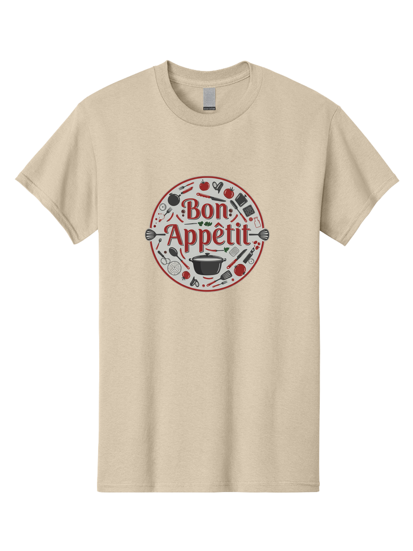 Bon-Appetit-2 Men'S Graphic Tee, 100% Cotton, Comfortable Casual Summer Wear, Machine Washable, Cooking Utensils, Kitchen Tools, Culinary Delights, Gourmet Cuisine, Fine Dining, Cooking Essentials, Kitchen Gadgets, Bon Appetit Bac677
