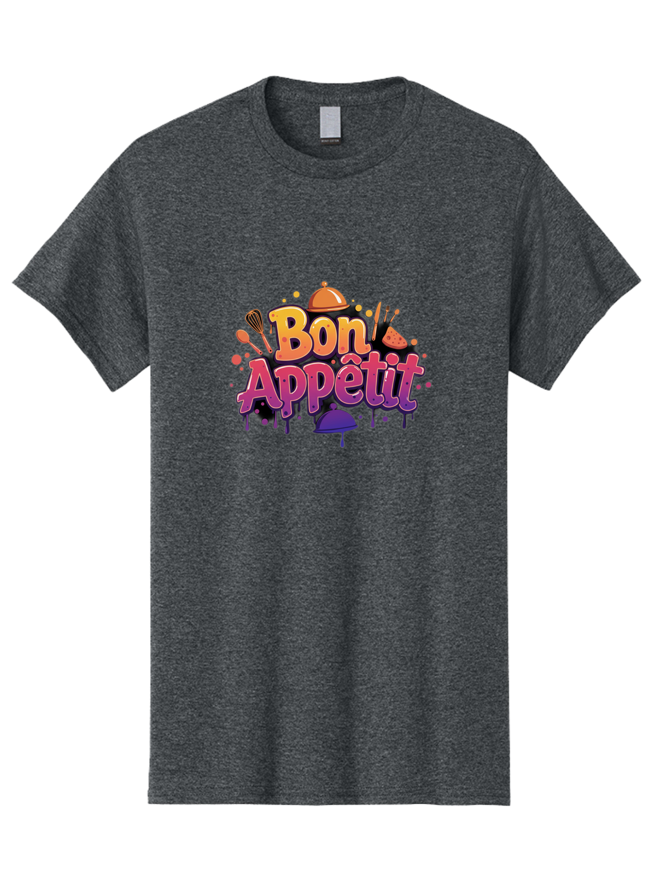 Bon-Appetit Men'S Graphic Tee, 100% Cotton, Comfortable Casual Summer Wear, Machine Washable, Foodie Graphics, Restaurant Logo, Culinary Art, Gourmet Inspiration, Kitchen Utensils, Cooking Theme, Vibrant Typography, Serving Dishes, Bac678