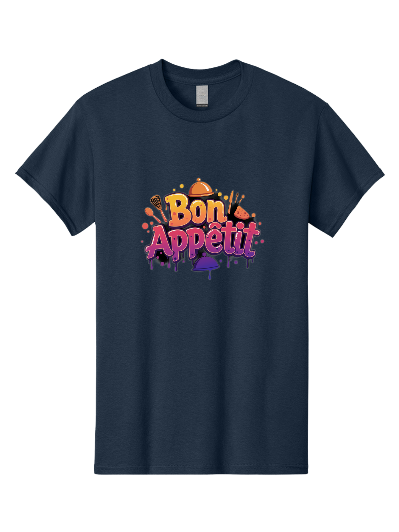 Bon-Appetit Men'S Graphic Tee, 100% Cotton, Comfortable Casual Summer Wear, Machine Washable, Foodie Graphics, Restaurant Logo, Culinary Art, Gourmet Inspiration, Kitchen Utensils, Cooking Theme, Vibrant Typography, Serving Dishes, Bac678