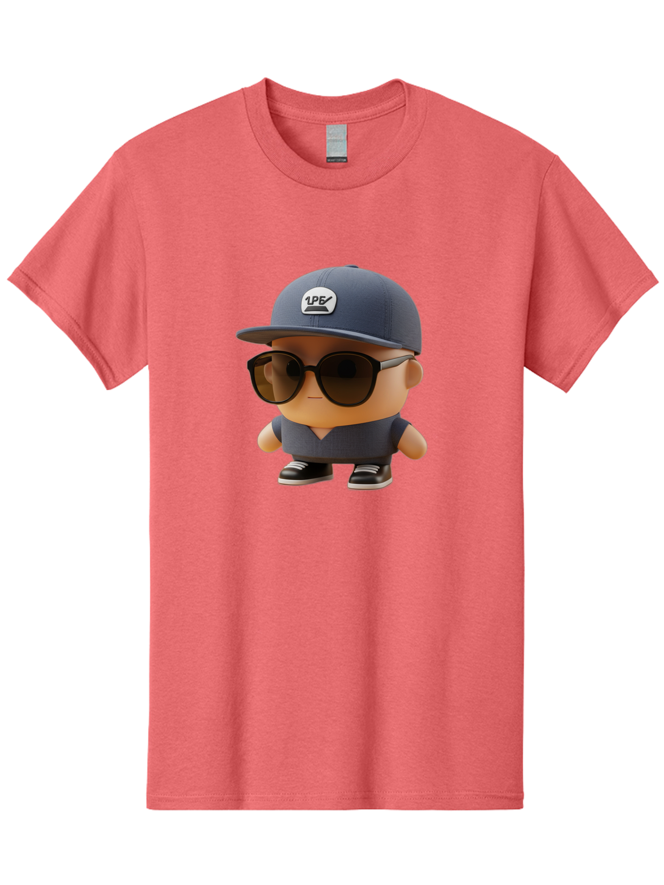 Boy Men'S Graphic Tee, 100% Cotton, Comfortable Casual Summer Wear, Machine Washable, Cartoon Character, Cool Guy, Sunglasses, Casual Wear, Trendy Outfit, 1P5 Logo, Streetwear Style, Modern Fashion, Graphic Design Bac680