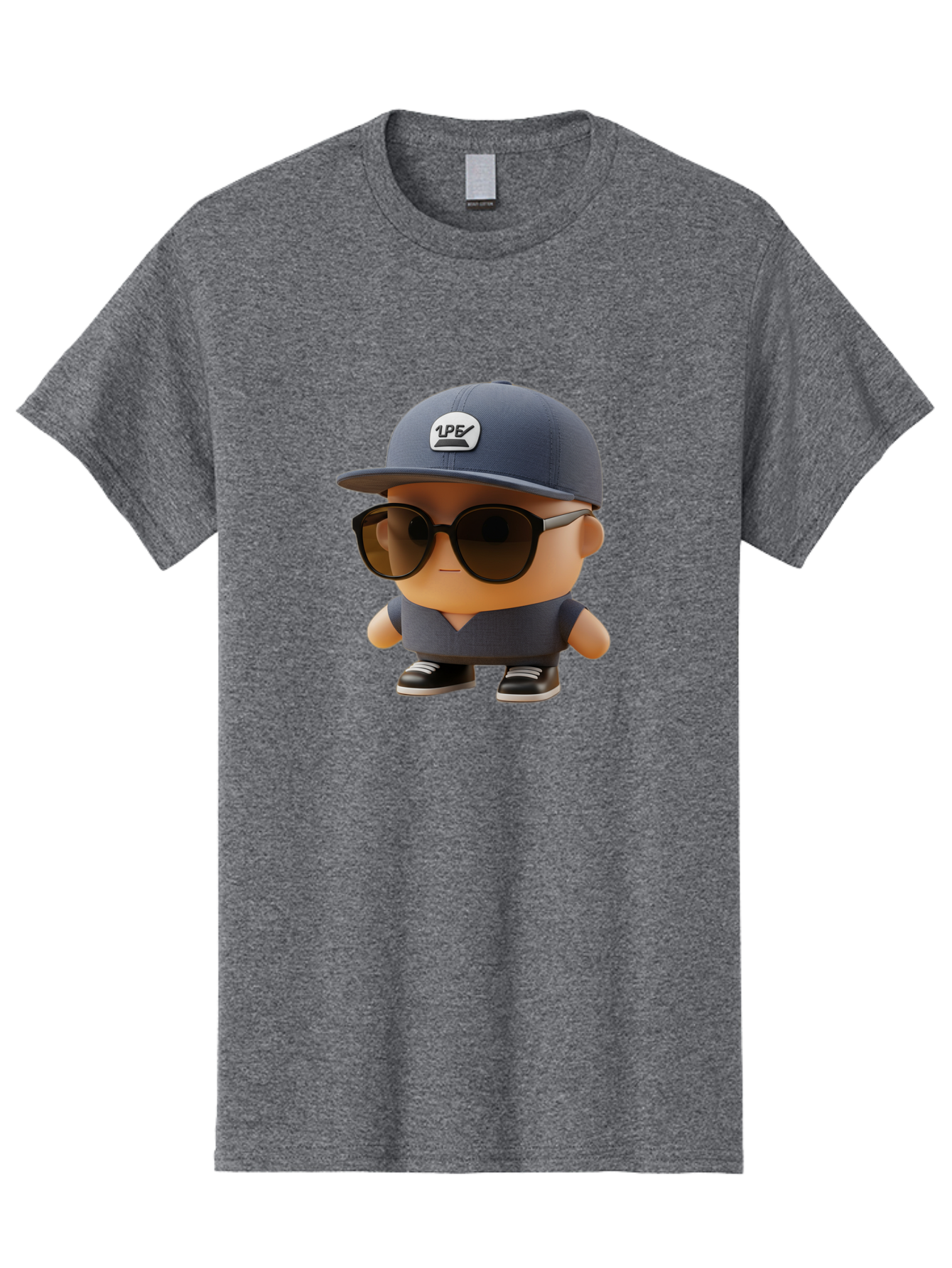 Boy Men'S Graphic Tee, 100% Cotton, Comfortable Casual Summer Wear, Machine Washable, Cartoon Character, Cool Guy, Sunglasses, Casual Wear, Trendy Outfit, 1P5 Logo, Streetwear Style, Modern Fashion, Graphic Design Bac680