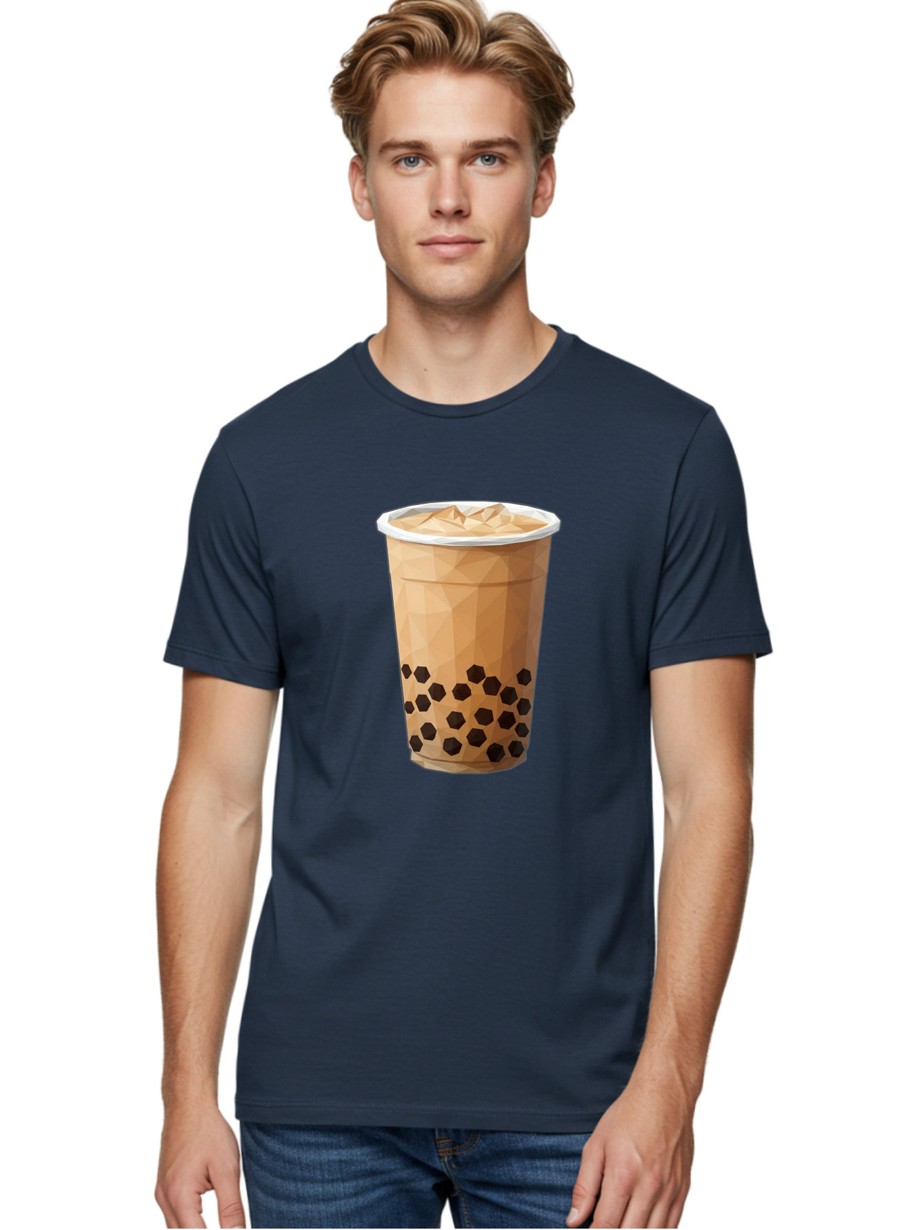 Bubble-Milk-Tea-1 Men'S Graphic Tee, 100% Cotton, Comfortable Casual Summer Wear, Machine Washable, Boba Tea, Milk Tea, Bubble Tea, Drink, Beverage, Iced Tea, Tapioca Pearls, Brown Sugar, Coffee Shop, Cafe Culture, Refreshing Drink, Cold Brew Bac683