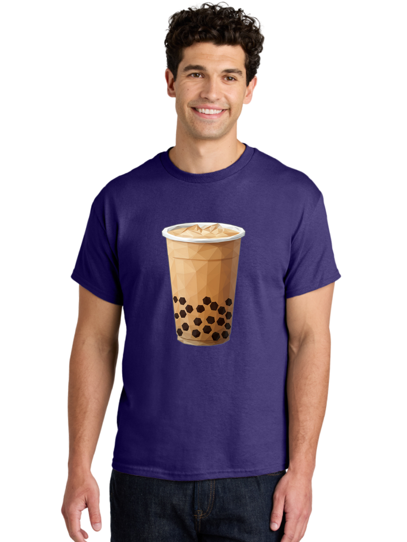 Bubble-Milk-Tea-1 Men'S Graphic Tee, 100% Cotton, Comfortable Casual Summer Wear, Machine Washable, Boba Tea, Milk Tea, Bubble Tea, Drink, Beverage, Iced Tea, Tapioca Pearls, Brown Sugar, Coffee Shop, Cafe Culture, Refreshing Drink, Cold Brew Bac683