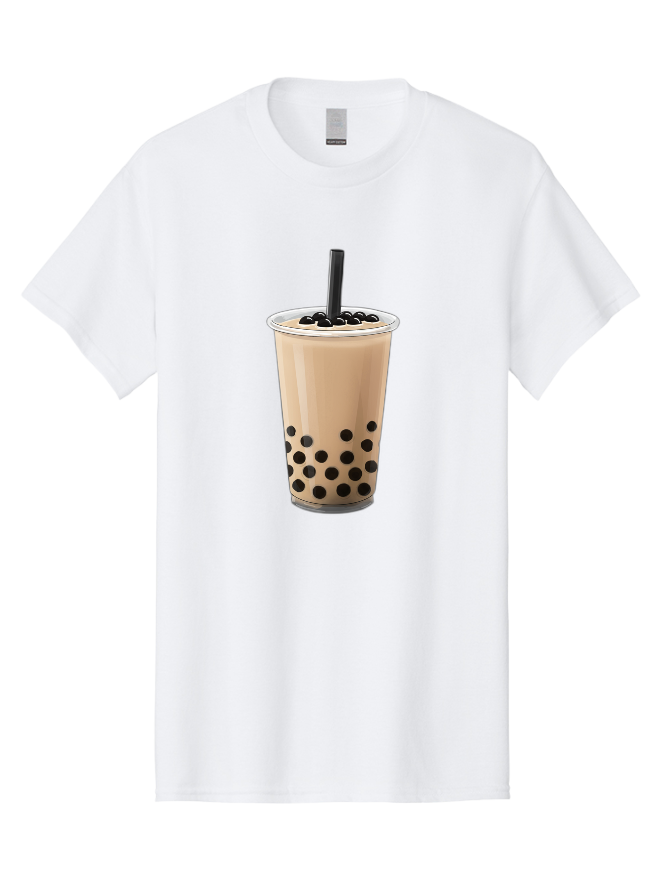 Bubble-Milk-Tea-2 Men'S Graphic Tee, 100% Cotton, Comfortable Casual Summer Wear, Machine Washable, Bubble Milk Tea, Boba Drink, Milk Tea, Tea With Boba, Boba Tea, Tapioca Pearls, Creamy Texture, Black Straw, Cold Beverage, Refreshing Drink Bac684