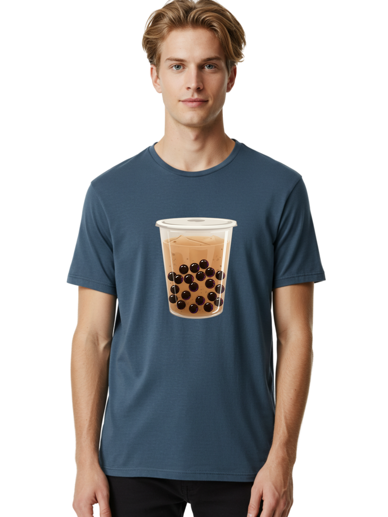 Bubble-Milk-Tea-3 Men'S Graphic Tee, 100% Cotton, Comfortable Casual Summer Wear, Machine Washable, Boba Tea, Bubble Tea, Milk Tea, Tapioca Pearls, Iced Tea, Refreshing Drink, Cold Beverage, Popular Drink, Trendy Beverage, Boba Bac685