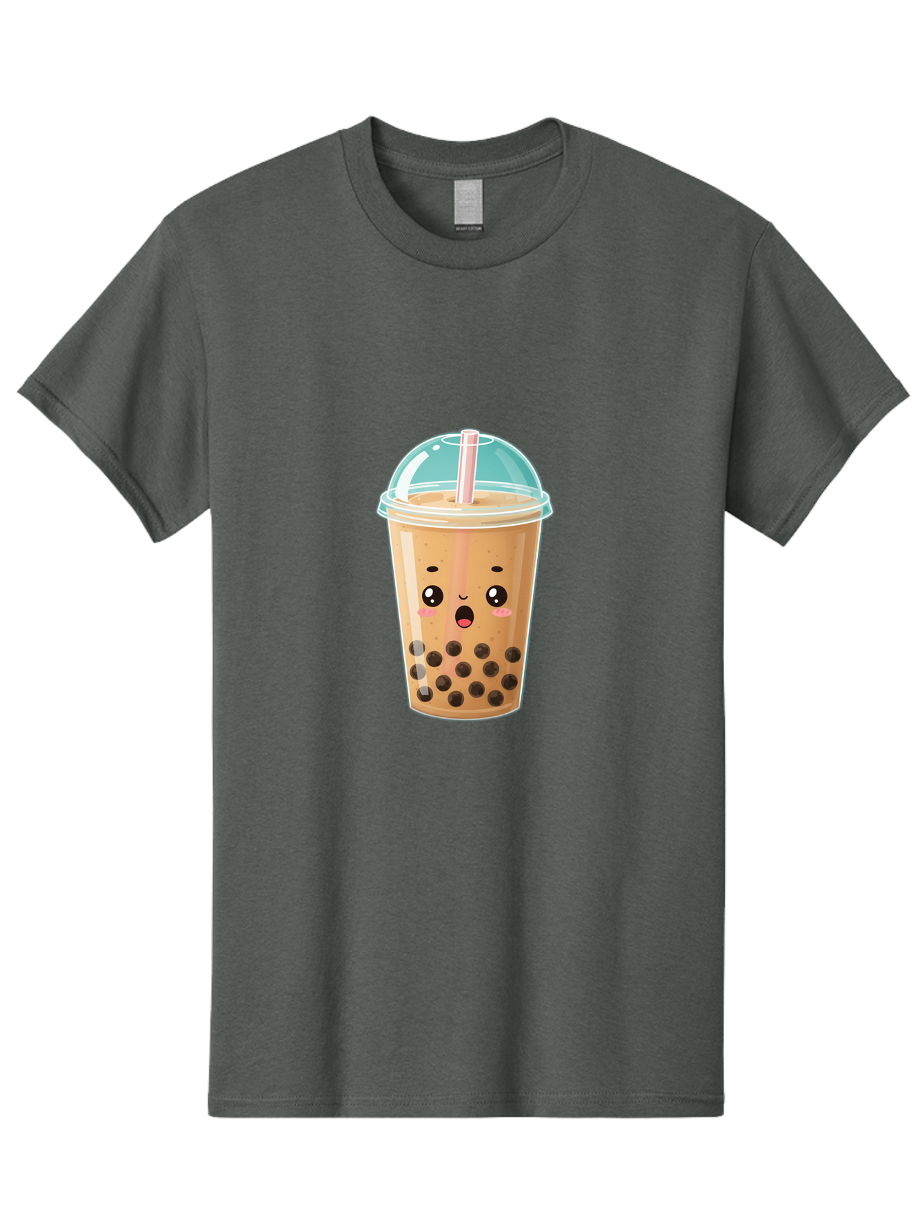 Bubble-Tea-1 Men'S Graphic Tee, 100% Cotton, Comfortable Casual Summer Wear, Machine Washable, Bubble Tea, Milk Tea, Boba Drink, Cartoon Character, Cute Face, Straw, Tapioca Pearls, Kawaii, Beverage, Refreshing Drink, Sweet Treat, Fun Design, Bac689
