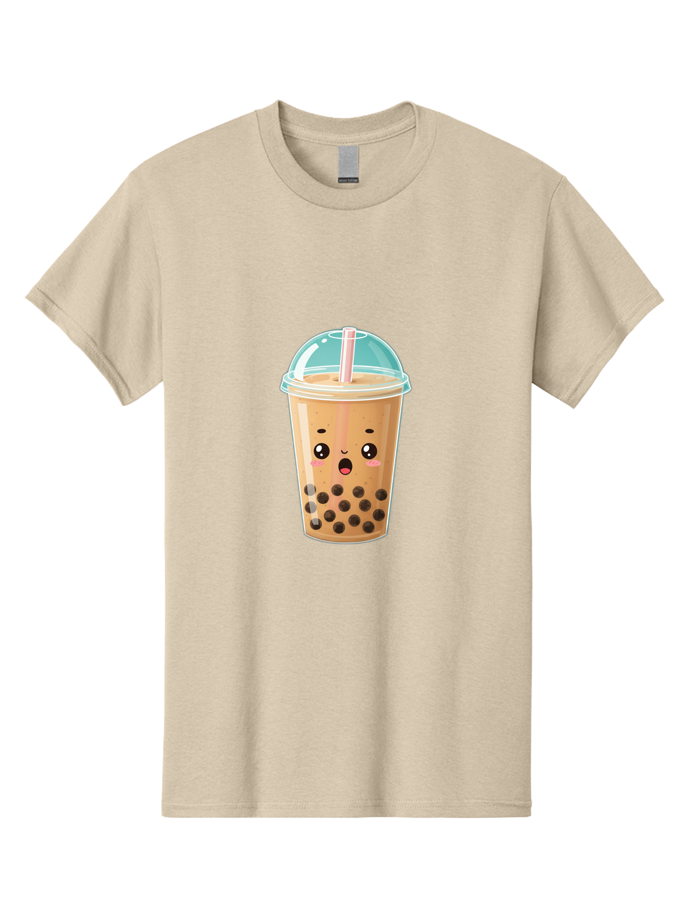 Bubble-Tea-1 Men'S Graphic Tee, 100% Cotton, Comfortable Casual Summer Wear, Machine Washable, Bubble Tea, Milk Tea, Boba Drink, Cartoon Character, Cute Face, Straw, Tapioca Pearls, Kawaii, Beverage, Refreshing Drink, Sweet Treat, Fun Design, Bac689