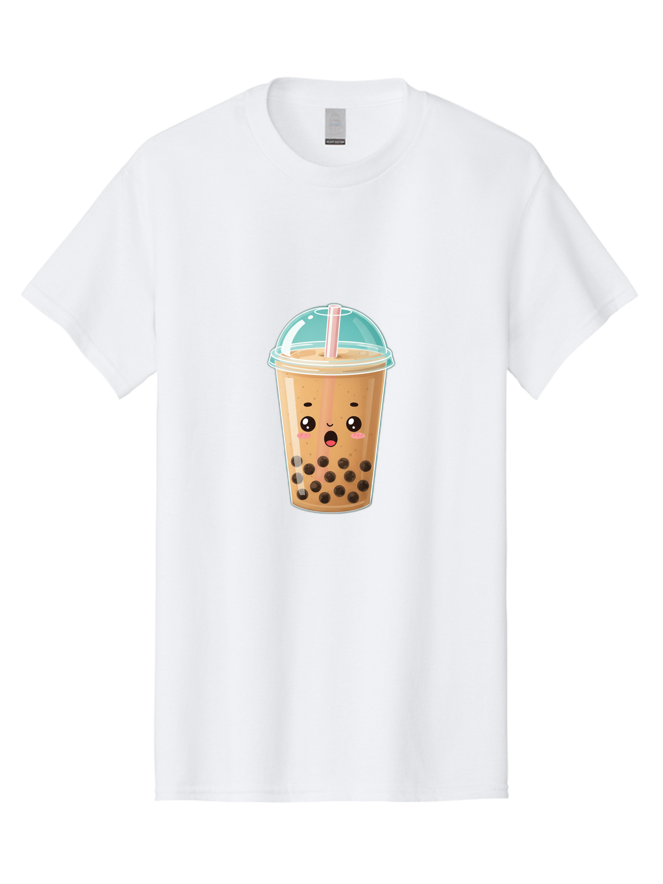 Bubble-Tea-1 Men'S Graphic Tee, 100% Cotton, Comfortable Casual Summer Wear, Machine Washable, Bubble Tea, Milk Tea, Boba Drink, Cartoon Character, Cute Face, Straw, Tapioca Pearls, Kawaii, Beverage, Refreshing Drink, Sweet Treat, Fun Design, Bac689