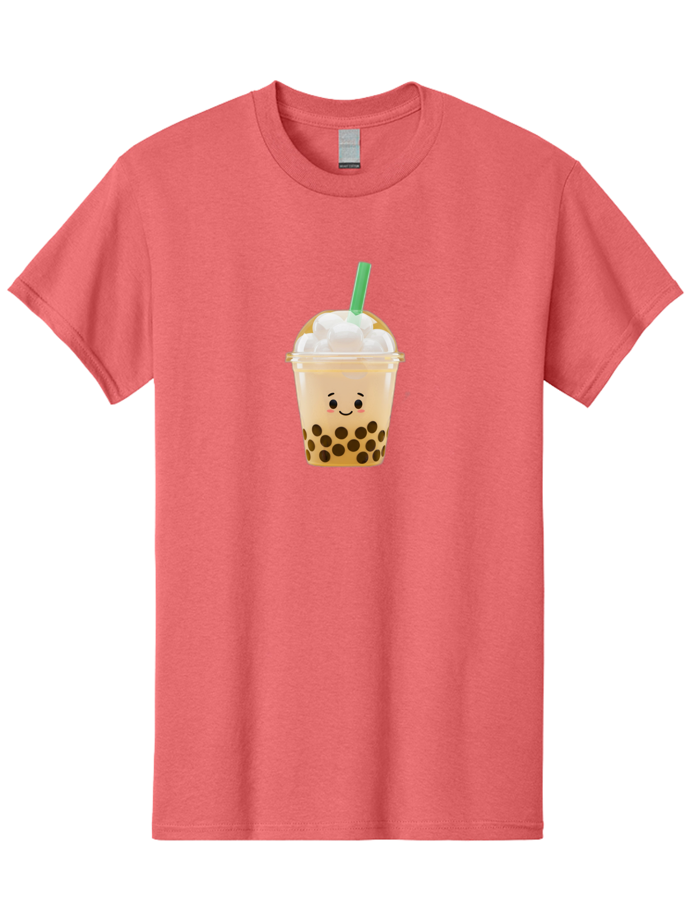 Bubble-Tea-15 Men'S Graphic Tee, 100% Cotton, Comfortable Casual Summer Wear, Machine Washable, Bubble Tea, Boba Drink, Milk Tea, Tapioca Pearls, Whipped Cream, Straw, Kawaii, Cute, Cartoon, Smiling Face, Adorable, Fun, Tasty, Refreshing, Bac695