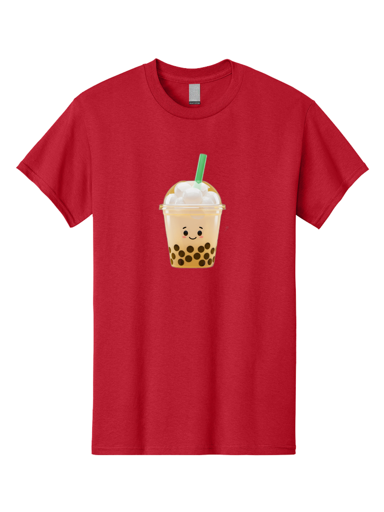 Bubble-Tea-15 Men'S Graphic Tee, 100% Cotton, Comfortable Casual Summer Wear, Machine Washable, Bubble Tea, Boba Drink, Milk Tea, Tapioca Pearls, Whipped Cream, Straw, Kawaii, Cute, Cartoon, Smiling Face, Adorable, Fun, Tasty, Refreshing, Bac695