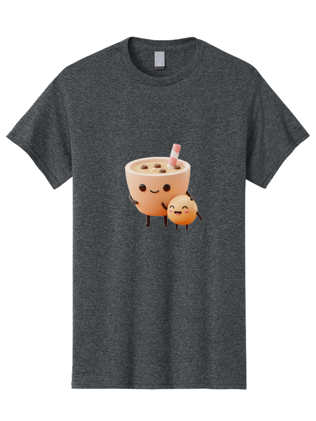 Bubble-Tea-18 Men'S Graphic Tee, 100% Cotton, Comfortable Casual Summer Wear, Machine Washable, Cartoon Boba Tea, Smiling Tea Cup, Boba Friends, Kawaii Characters, Milk Tea, Tapioca Pearls, Adorable Illustration, Funny Bubble Tea Bac698