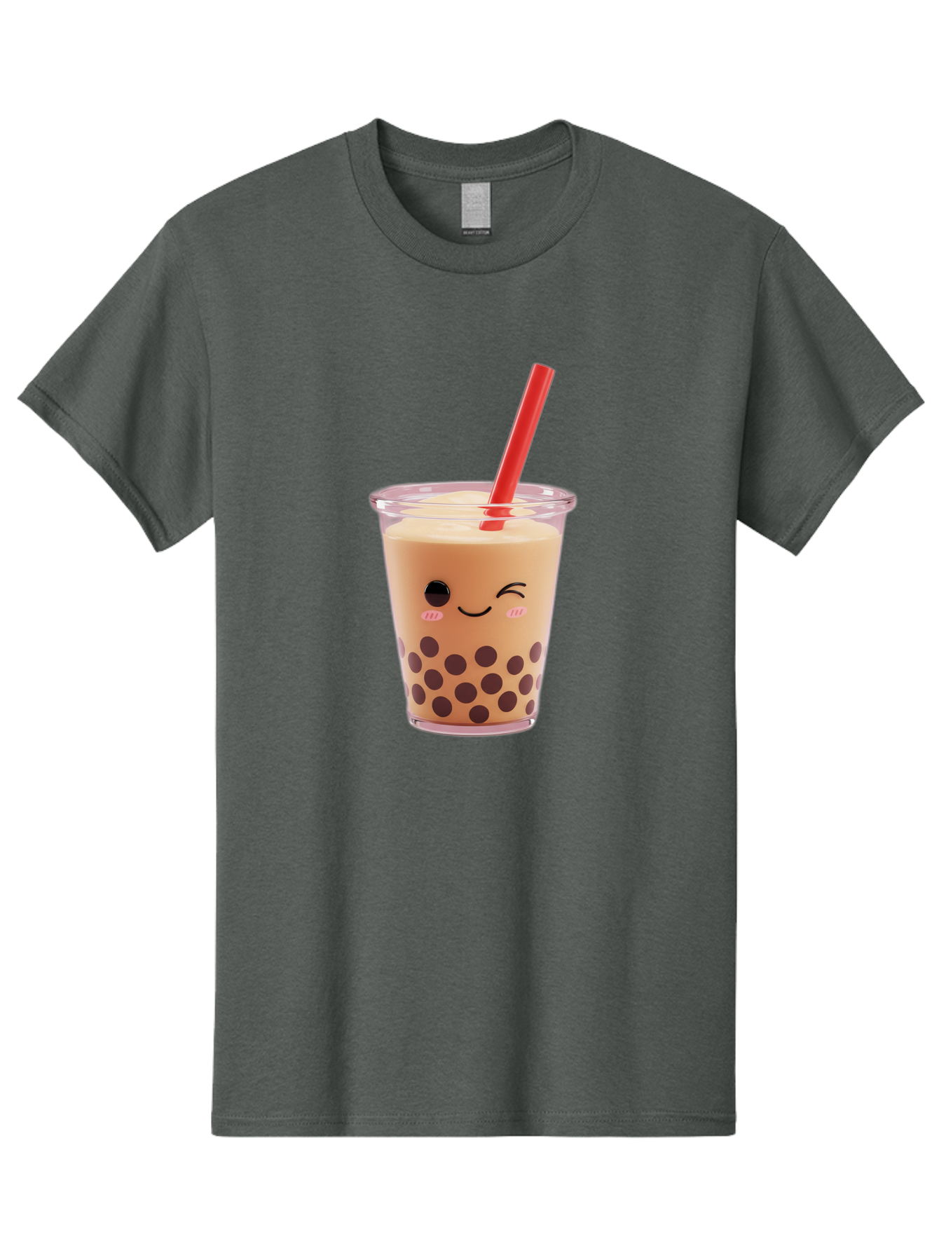 Bubble-Tea-19 Men'S Graphic Tee, 100% Cotton, Comfortable Casual Summer Wear, Machine Washable, Bubble Tea, Boba Tea, Milk Tea, Tapioca Pearls, Kawaii, Cute Drink, Tea Drink, Red Straw, Smiling Face, Adorable Beverage, Trendy Drink Bac699