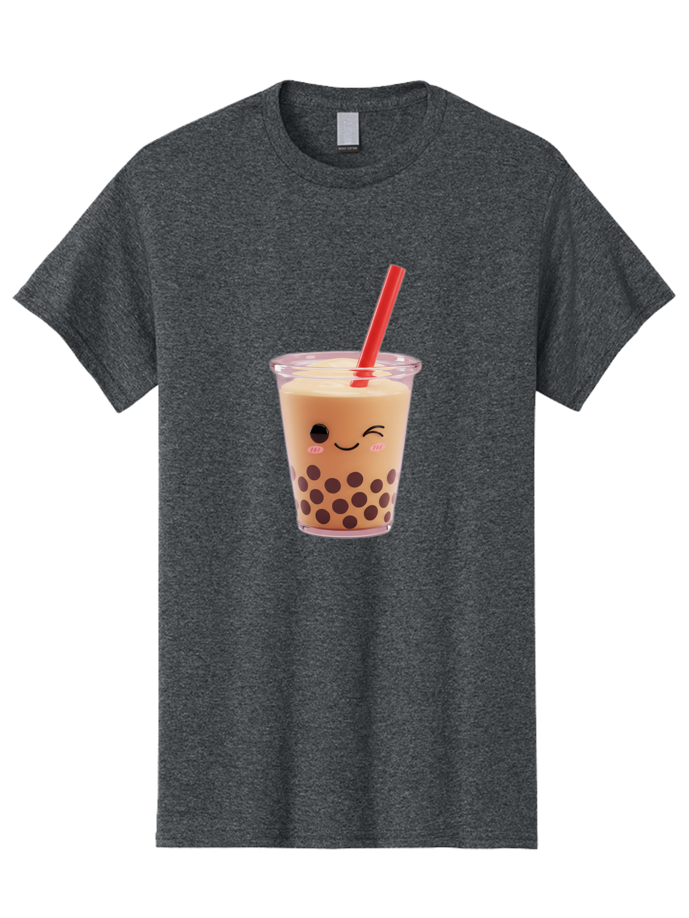 Bubble-Tea-19 Men'S Graphic Tee, 100% Cotton, Comfortable Casual Summer Wear, Machine Washable, Bubble Tea, Boba Tea, Milk Tea, Tapioca Pearls, Kawaii, Cute Drink, Tea Drink, Red Straw, Smiling Face, Adorable Beverage, Trendy Drink Bac699
