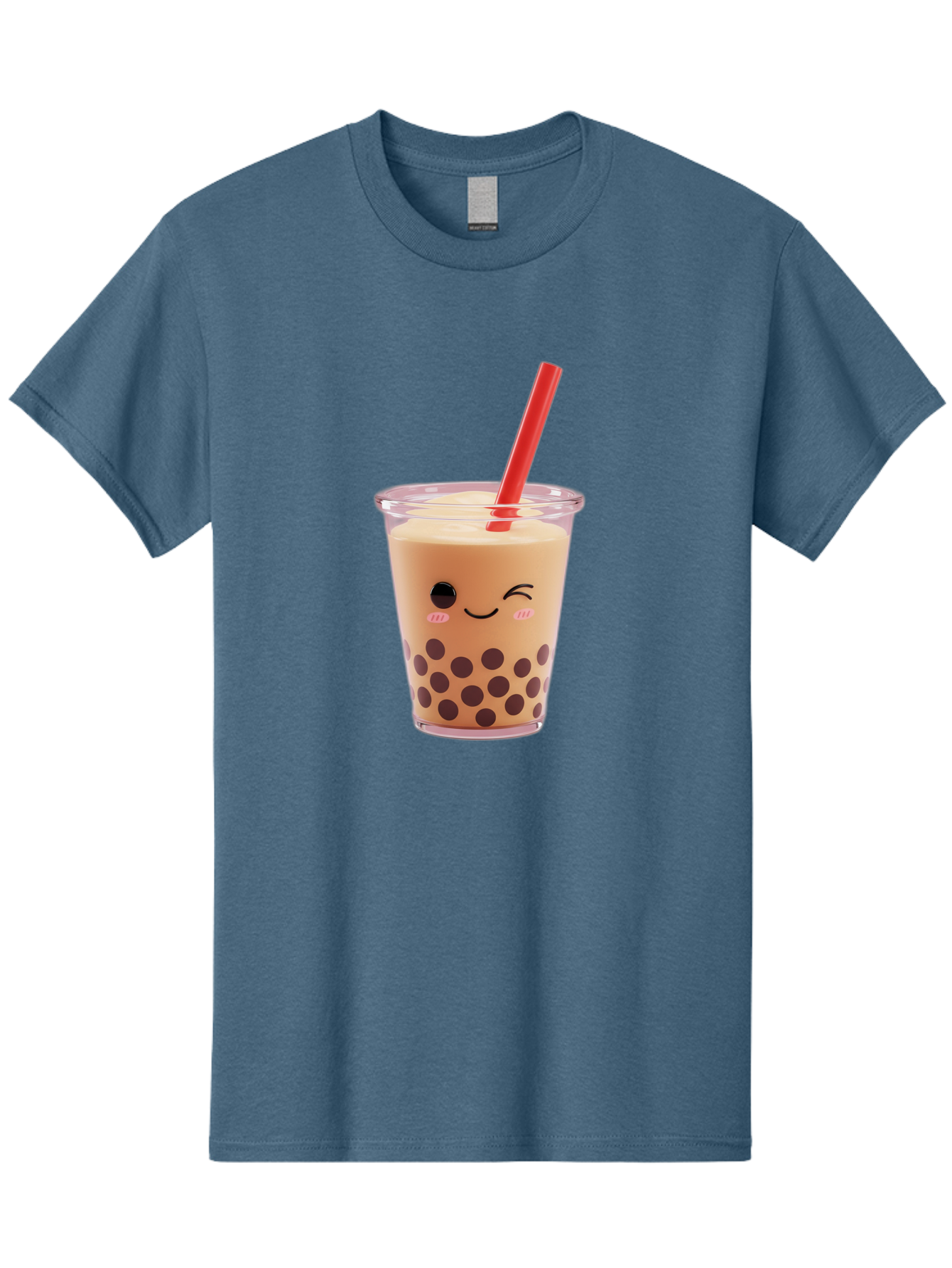 Bubble-Tea-19 Men'S Graphic Tee, 100% Cotton, Comfortable Casual Summer Wear, Machine Washable, Bubble Tea, Boba Tea, Milk Tea, Tapioca Pearls, Kawaii, Cute Drink, Tea Drink, Red Straw, Smiling Face, Adorable Beverage, Trendy Drink Bac699