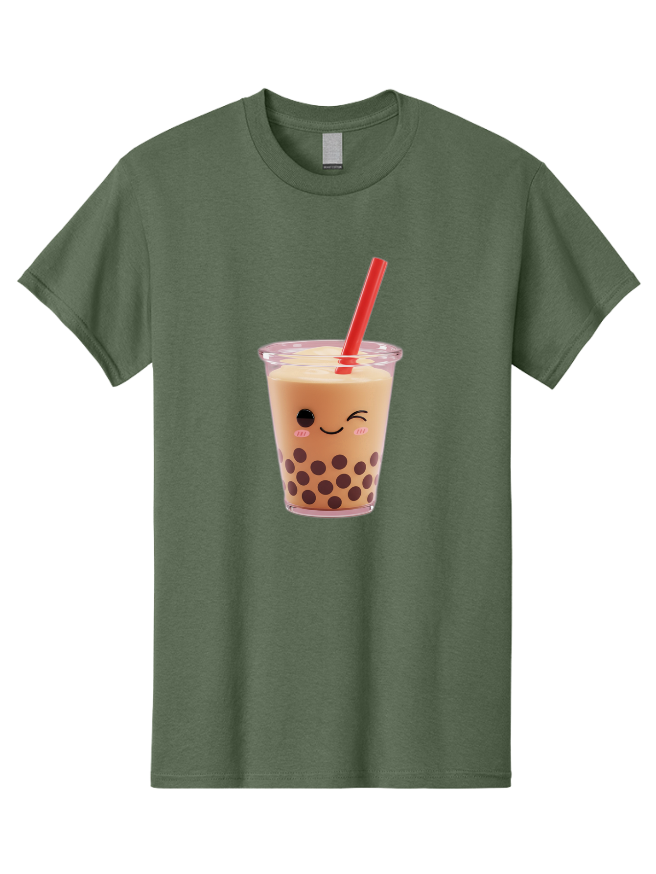 Bubble-Tea-19 Men'S Graphic Tee, 100% Cotton, Comfortable Casual Summer Wear, Machine Washable, Bubble Tea, Boba Tea, Milk Tea, Tapioca Pearls, Kawaii, Cute Drink, Tea Drink, Red Straw, Smiling Face, Adorable Beverage, Trendy Drink Bac699