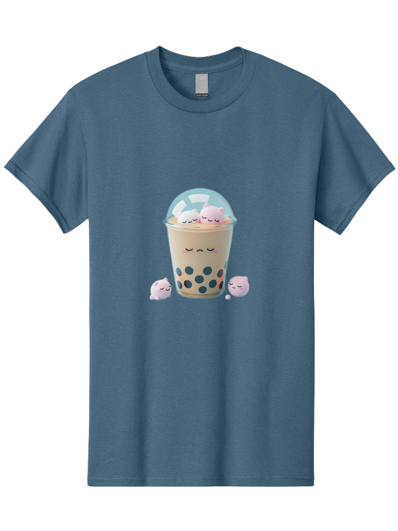 Bubble-Tea-2 Men'S Graphic Tee, 100% Cotton, Comfortable Casual Summer Wear, Machine Washable, Bubble Tea Drink, Milk Tea, Boba, Cute Beverage, Cartoon Illustration, Adorable Characters, Smiling Faces, Peaceful Atmosphere, Sweet Treats, Bac700