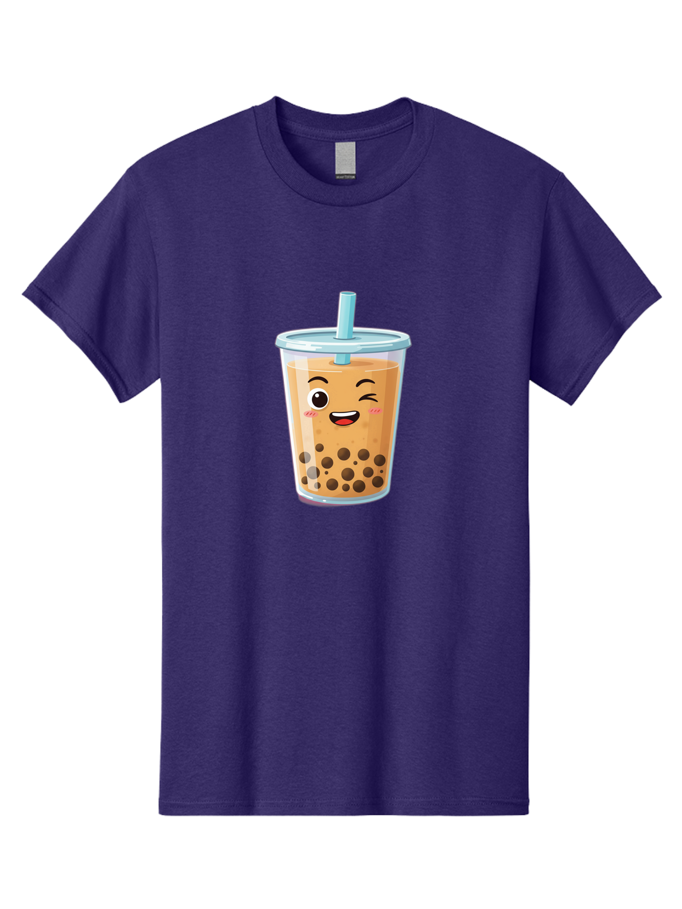 Bubble-Tea-20 Men'S Graphic Tee, 100% Cotton, Comfortable Casual Summer Wear, Machine Washable, Bubble Tea, Boba Drink, Cartoon Illustration, Smiling Face, Happy Beverage, Milk Tea, Tapioca Pearls, Kawaii Culture, Cute Straw, Refreshing Drink Bac701