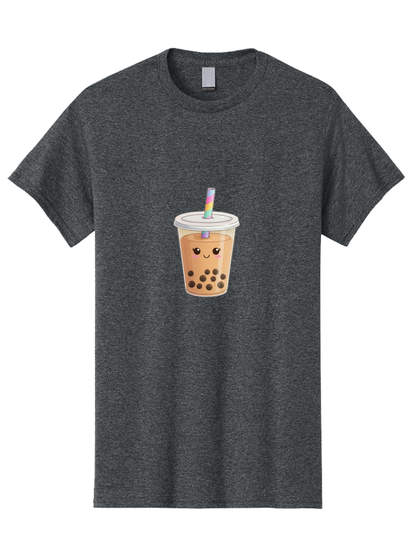 Bubble-Tea-4 Men'S Graphic Tee, 100% Cotton, Comfortable Casual Summer Wear, Machine Washable, Cute Boba Drink, Bubble Tea, Kawaii, Cartoon Beverage, Fun Straw, Adorable Face, Milk Tea, Tapioca Pearls, Smiling Drink, Playful Beverage, Bac706