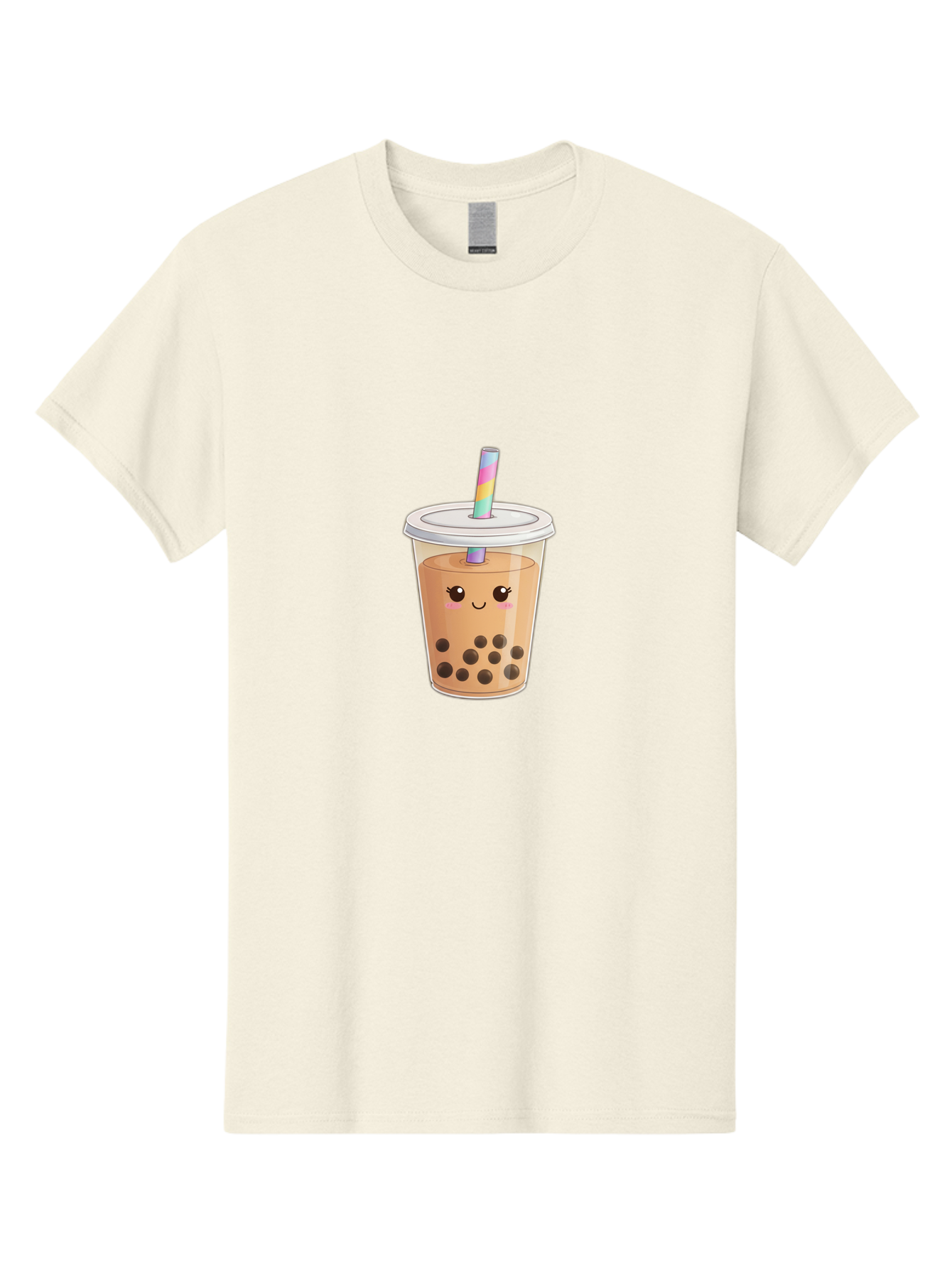 Bubble-Tea-4 Men'S Graphic Tee, 100% Cotton, Comfortable Casual Summer Wear, Machine Washable, Cute Boba Drink, Bubble Tea, Kawaii, Cartoon Beverage, Fun Straw, Adorable Face, Milk Tea, Tapioca Pearls, Smiling Drink, Playful Beverage, Bac706